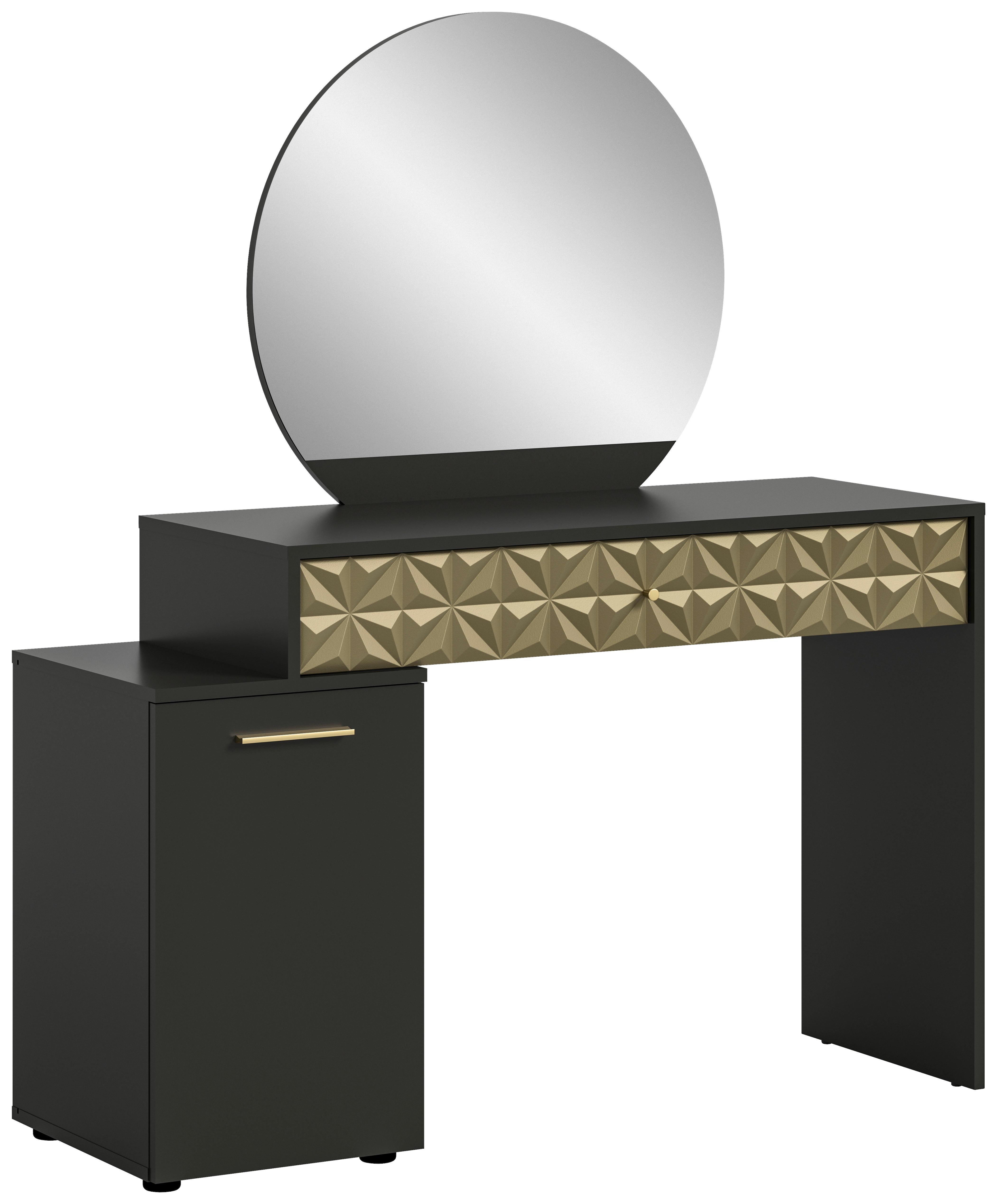 wohnli-moebel-suche-001849009504 Wohnli Möbelsuche - Schminktisch Prisma ca. 117x138 cm Schwarz/Gold