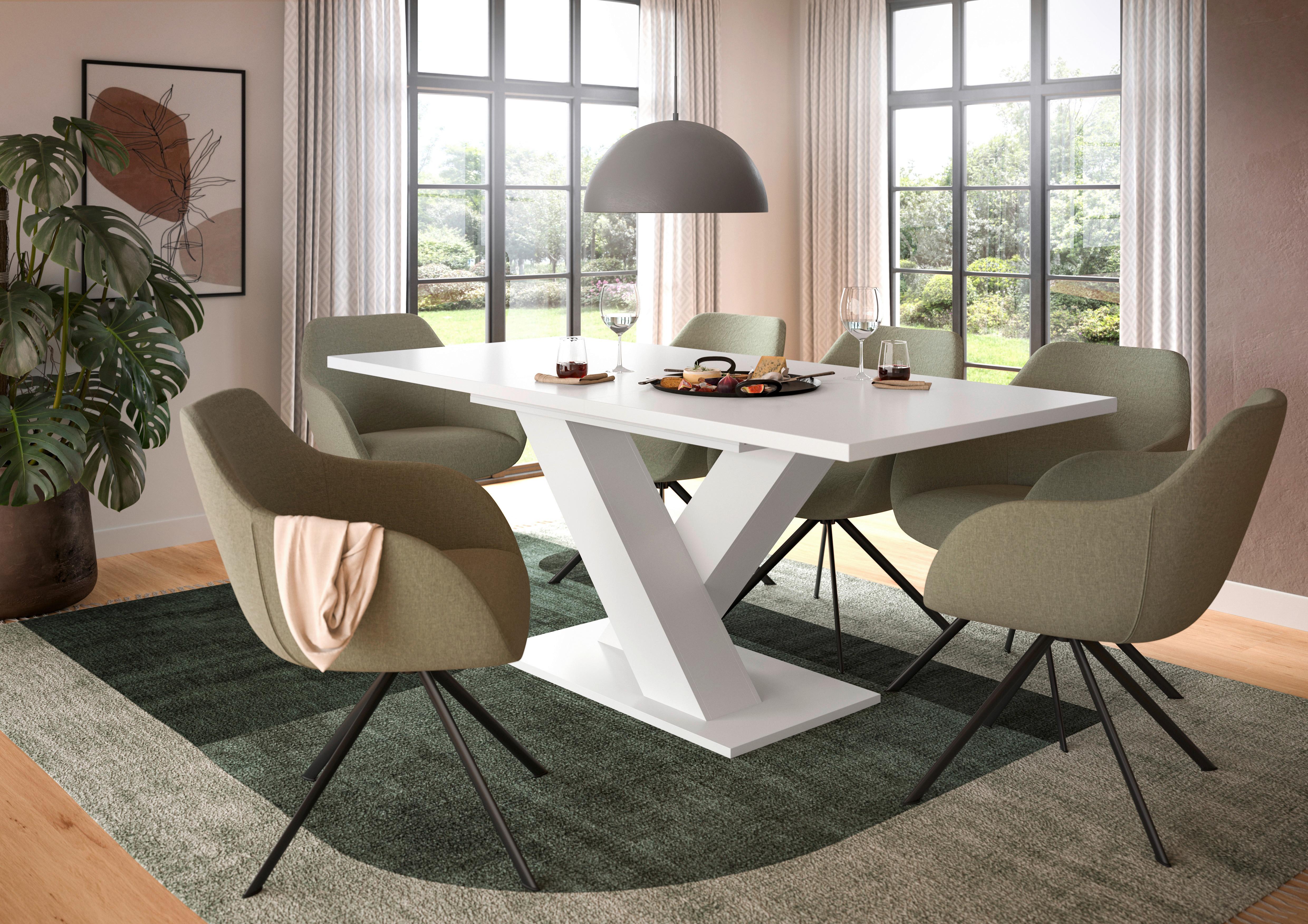 Ausziehtisch Marlon ca. 150-190x90x76 cm Weiß Holzwerkstoff MID.YOU Möbel > Tische > Esstische Weiß