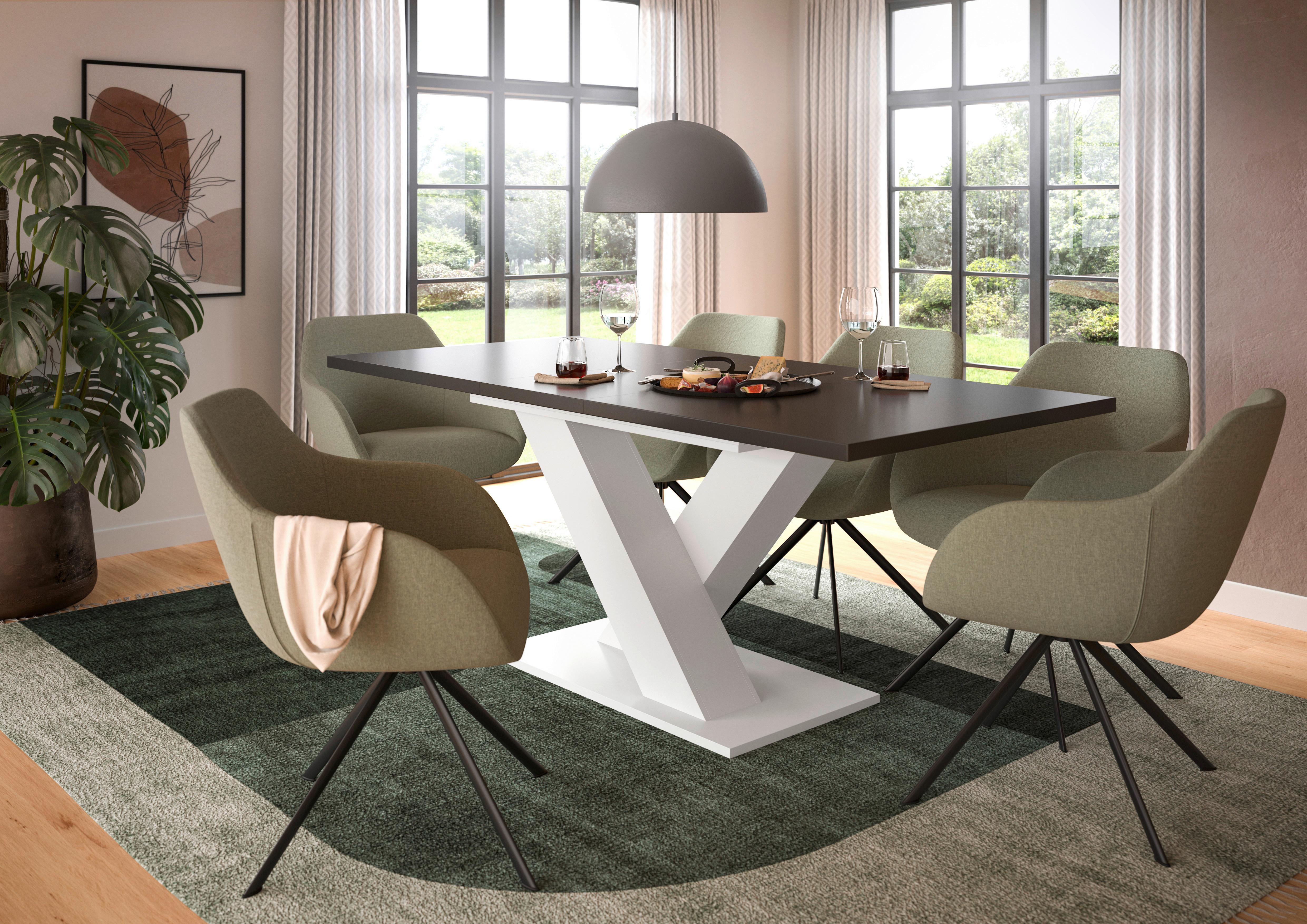 Ausziehtisch Marlon Grau/Weiß ca.150-190x90x76 cm Holzwerkstoff MID.YOU Möbel > Tische > Esstische Grau