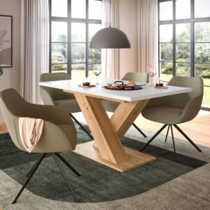 Ausziehtisch Marlon Weiß ca. 150-190x90x76 cm Holzwerkstoff MID.YOU Möbel > Tische > Esstische Weiß