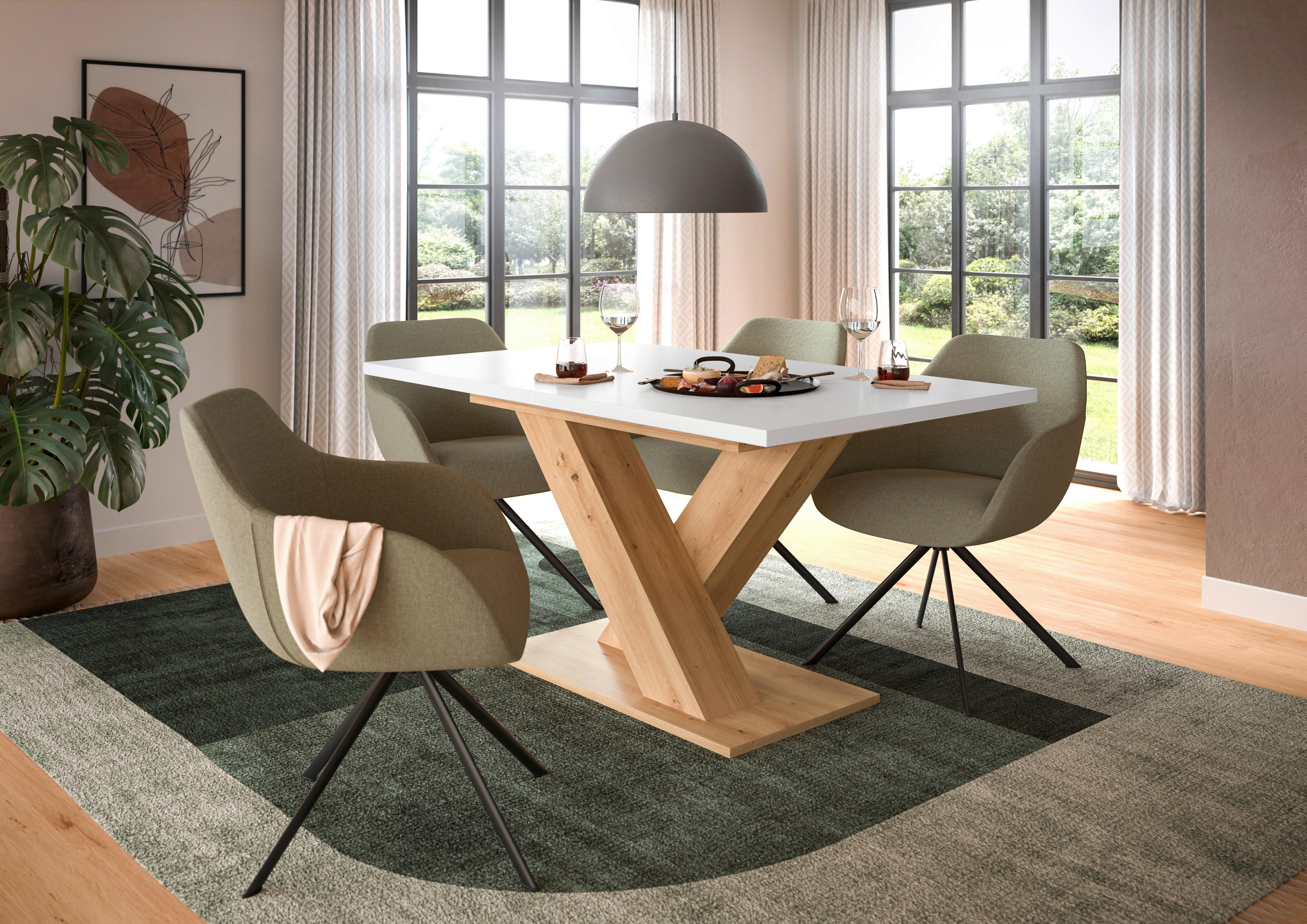 Ausziehtisch Marlon Weiß ca. 150-190x90x76 cm Holzwerkstoff MID.YOU Möbel > Tische > Esstische Weiß