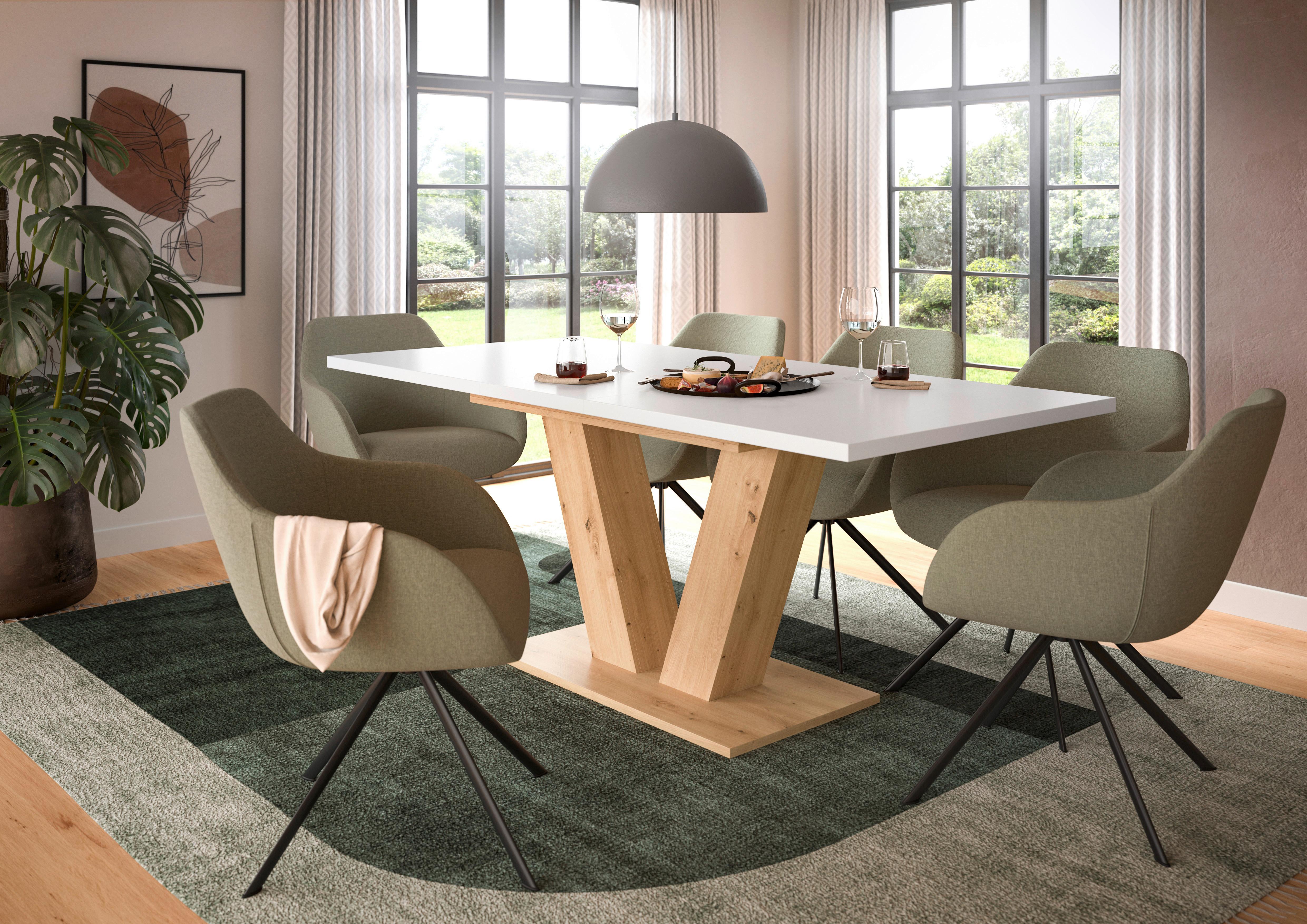 Ausziehtisch Marlon Weiß ca. 150-190x90x76 cm Holzwerkstoff MID.YOU Möbel > Tische > Esstische Weiß