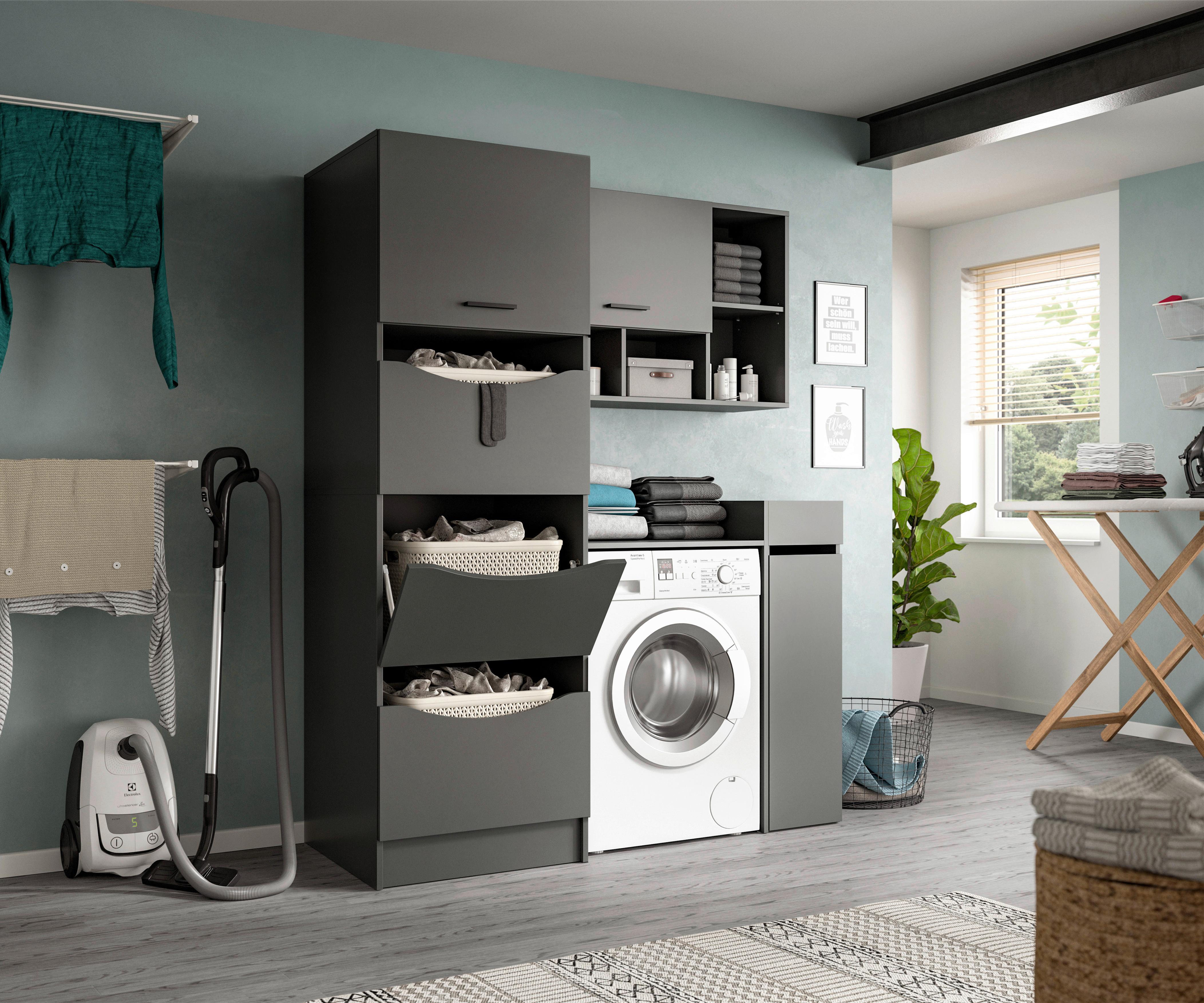 Hauswirtschaftsraum Free Anthrazit Holzwerkstoff MID.YOU Möbel > Schränke > Badezimmerschränke Anthrazit