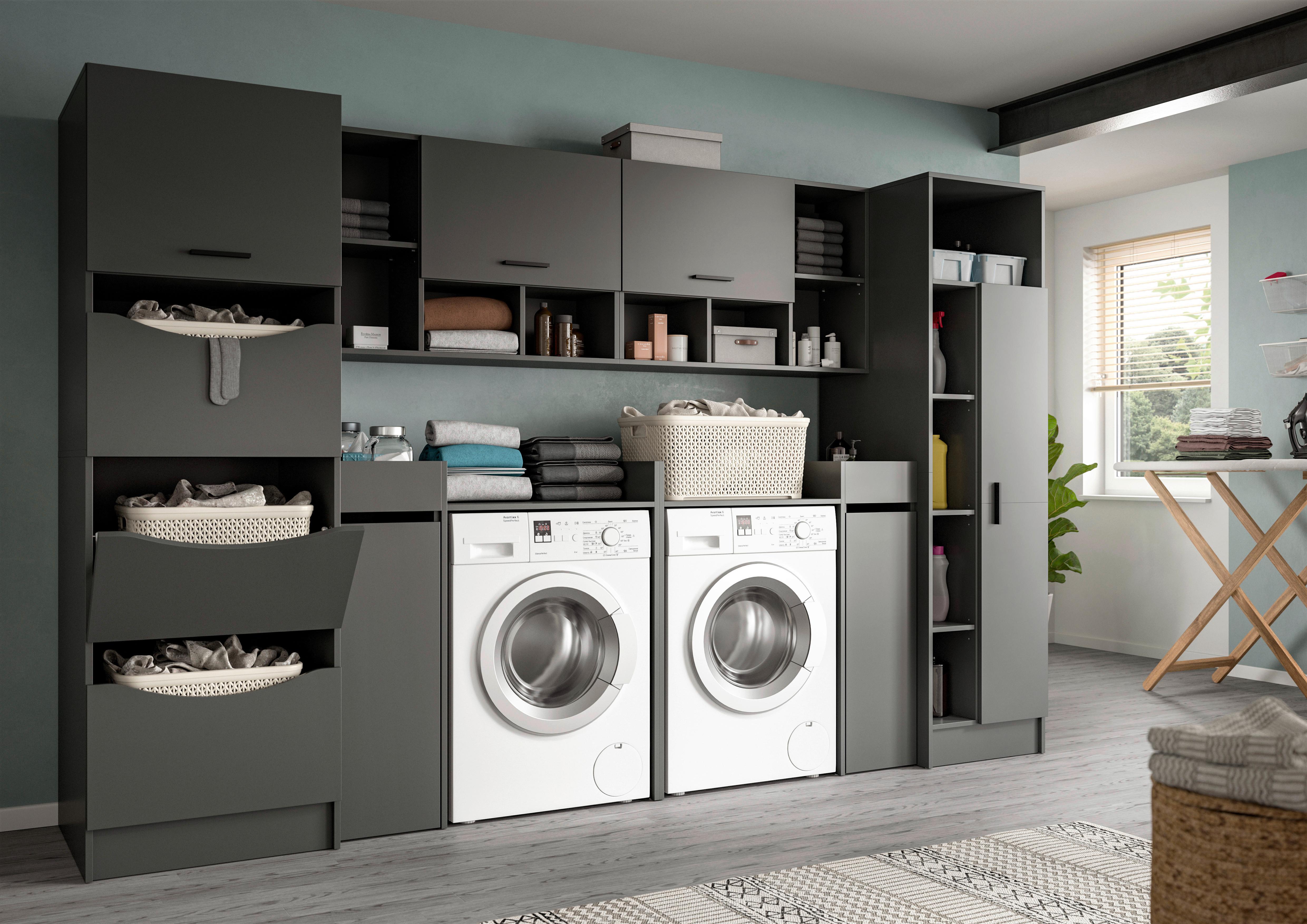 Hauswirtschaftsraum Free Anthrazit Holzwerkstoff MID.YOU Möbel > Schränke > Badezimmerschränke Anthrazit