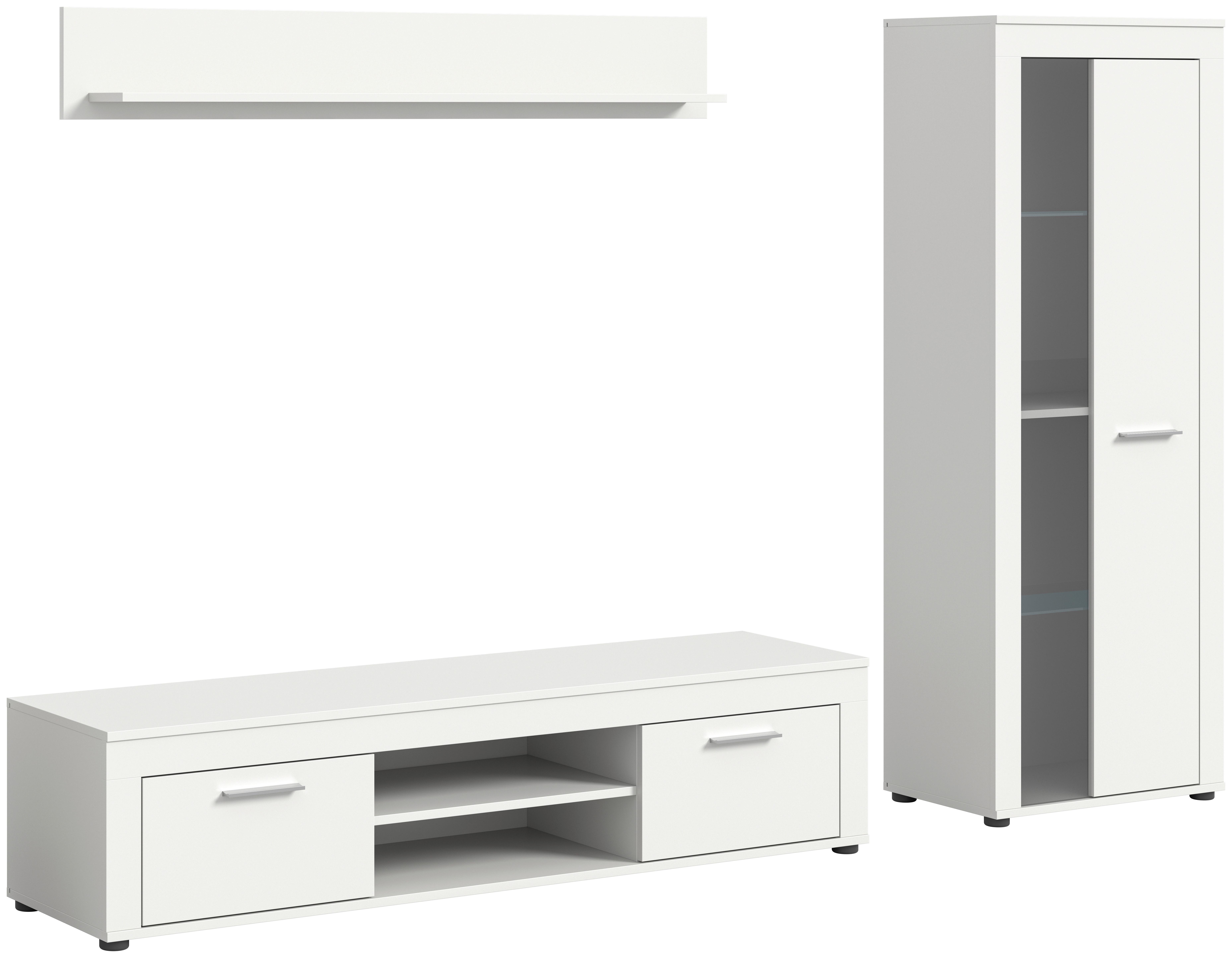 Wohnli Möbelsuche - Wohnwand Jam Weiß ca. 235x159x35cm