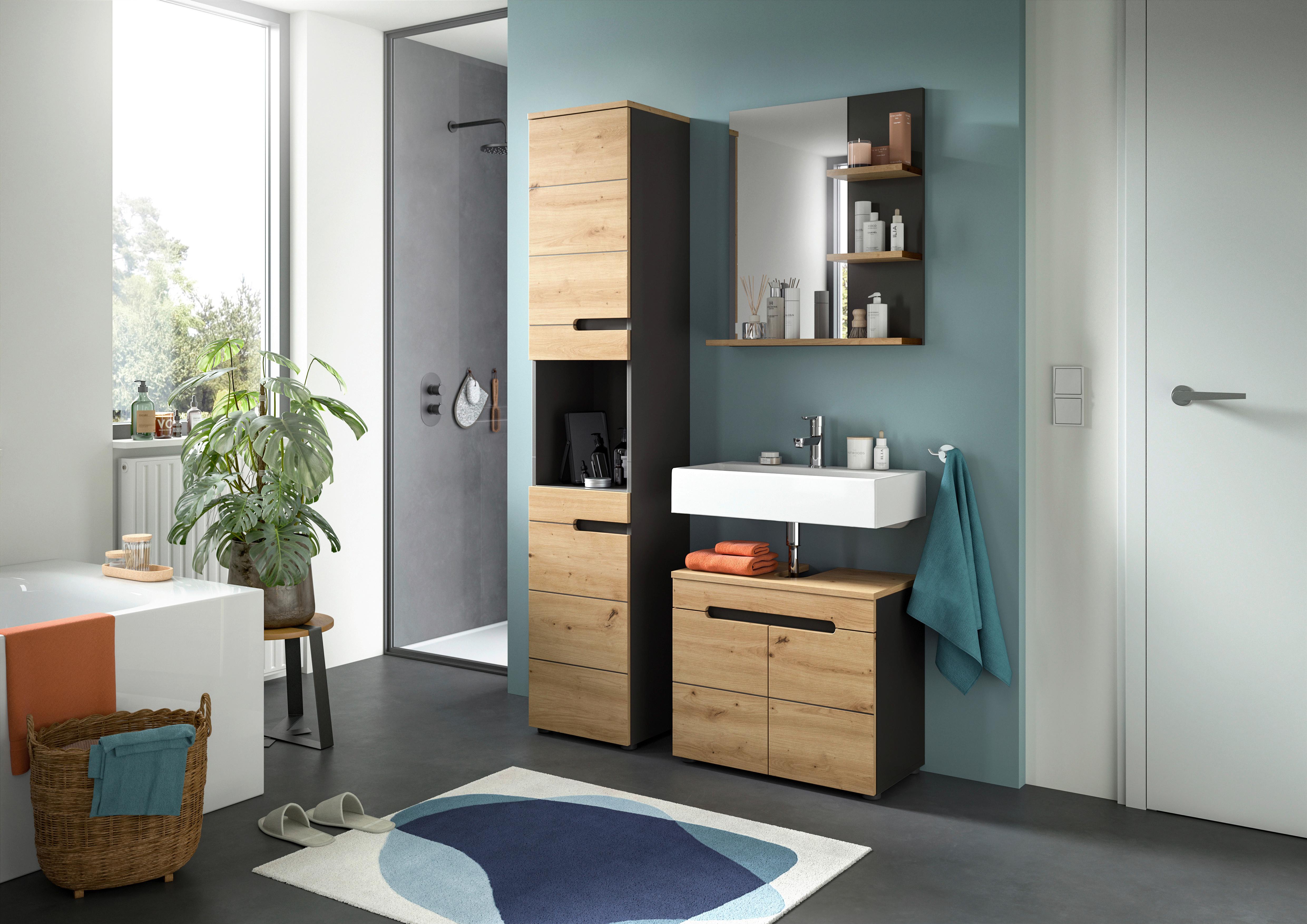 Spiegel Canu Eiche/Grau Glas, Holzwerkstoff MID.YOU Spiegel > Wandspiegel Grau