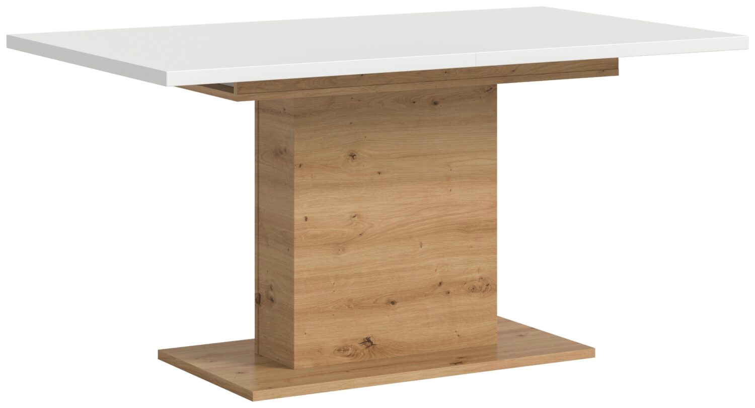 wohnli-moebel-suche-001849015907 Wohnli Möbelsuche - Ausziehtisch Marlon Weiß/Eiche ca. 150-190x90x76 cm