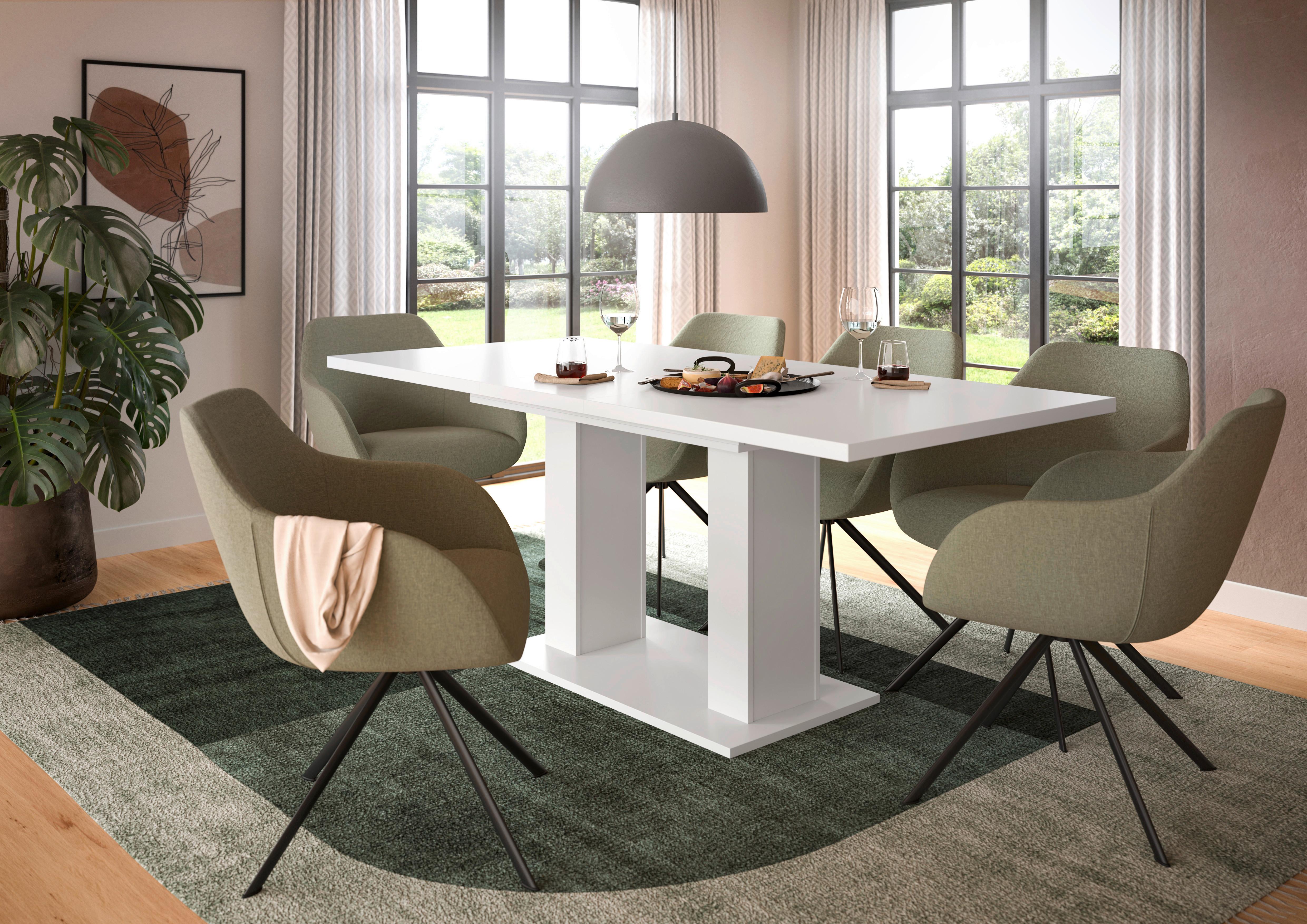 Ausziehtisch Marlon ca. 150x190 cm Weiß Holzwerkstoff MID.YOU Möbel > Tische > Esstische Weiß