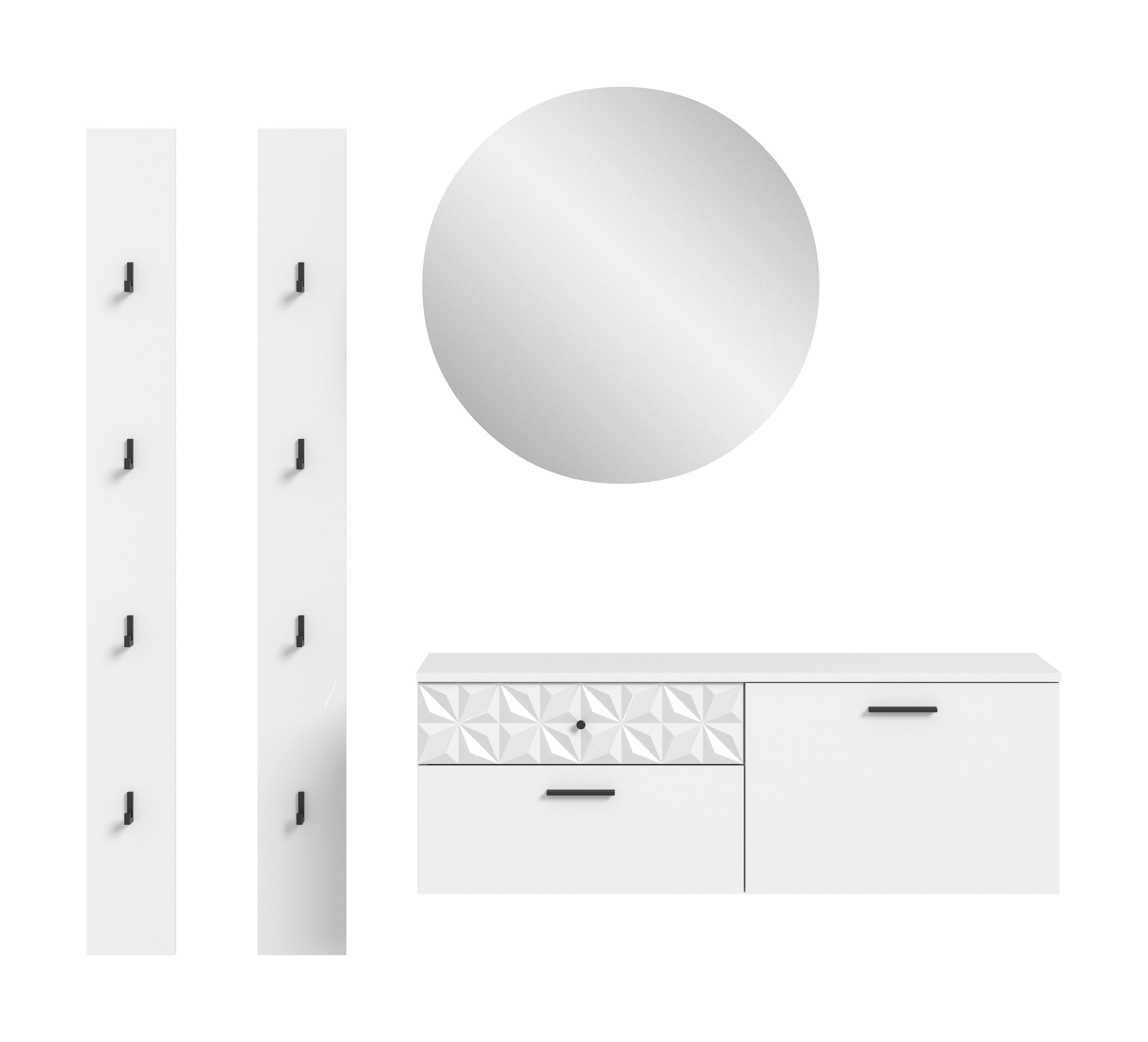 Wohnli Möbelsuche - Garderobe Prisma 4-tlg. Weiß PRISMA