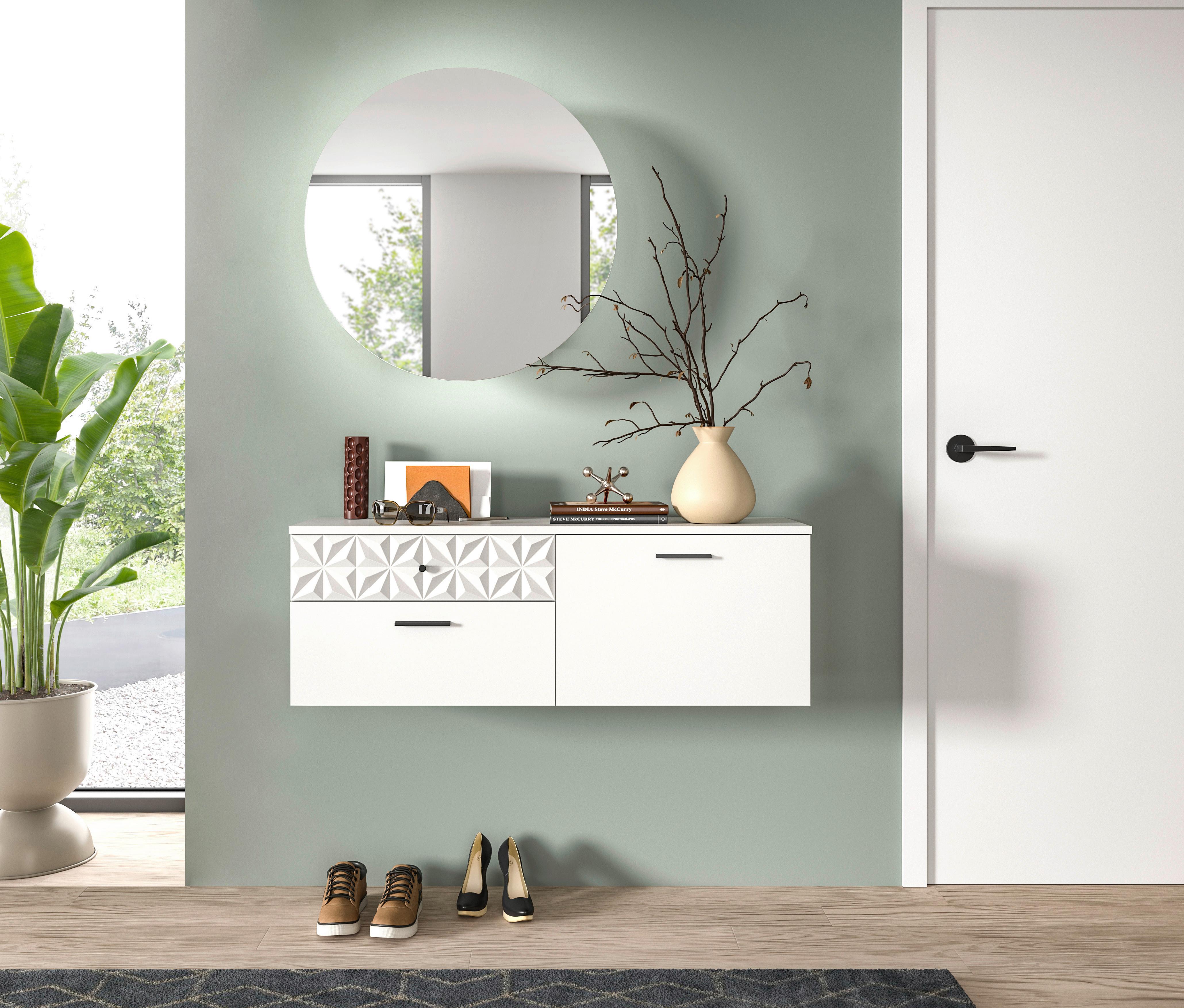 Garderobe Prisma 2-tlg. Weiß PRISMA Holzwerkstoff MID.YOU Garderoben Weiß