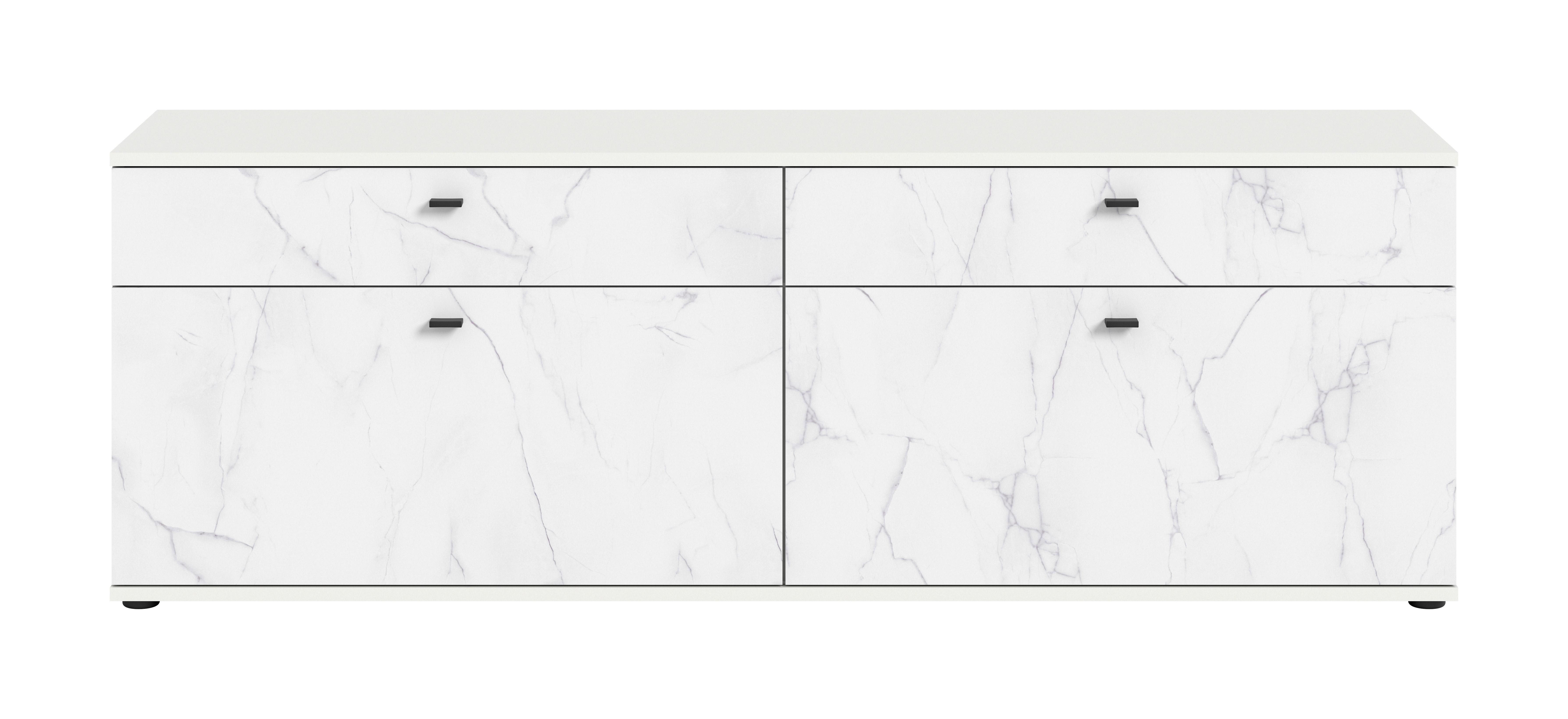 Wohnli Möbelsuche - Lowboard Stone Weiß Marmoroptik