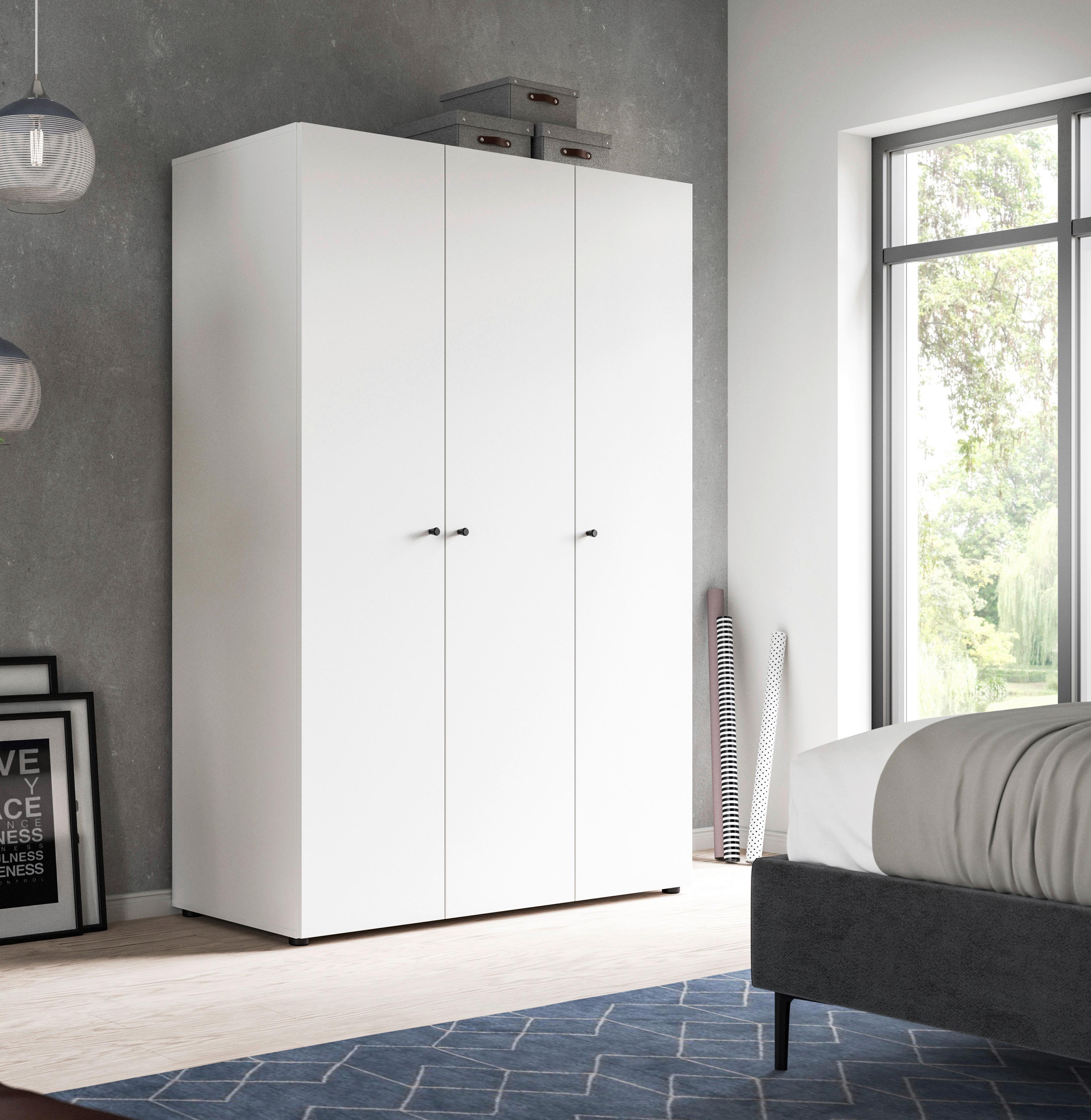 Drehtürenschrank DARWIN ca.120x176x51cm Weiß Holzwerkstoff MID.YOU Möbel > Schränke > Kleiderschränke > Drehtürenschränke Weiß