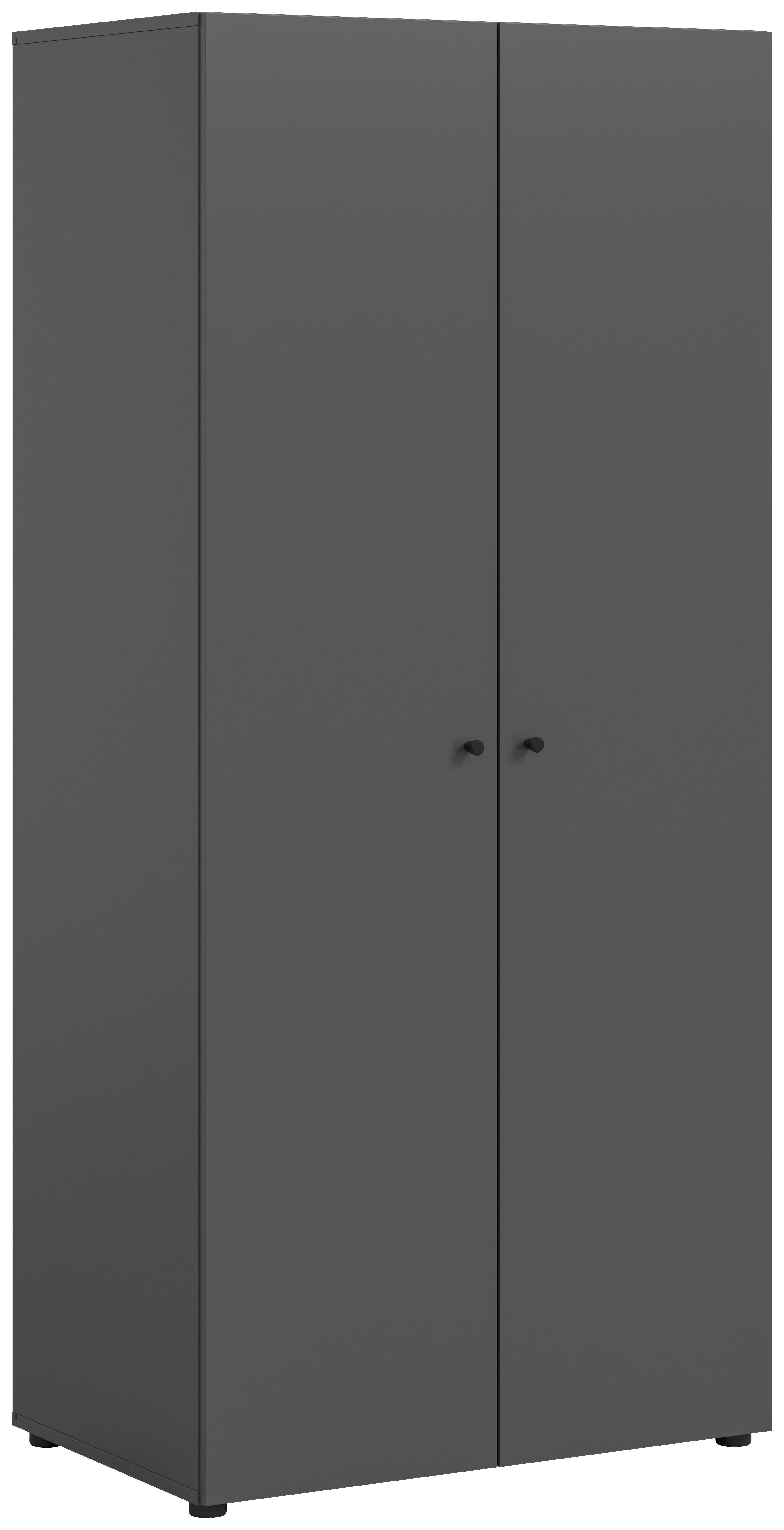 Wohnli Möbelsuche - Drehtürenschrank DARWIN ca.80x176x51cm Anthrazit