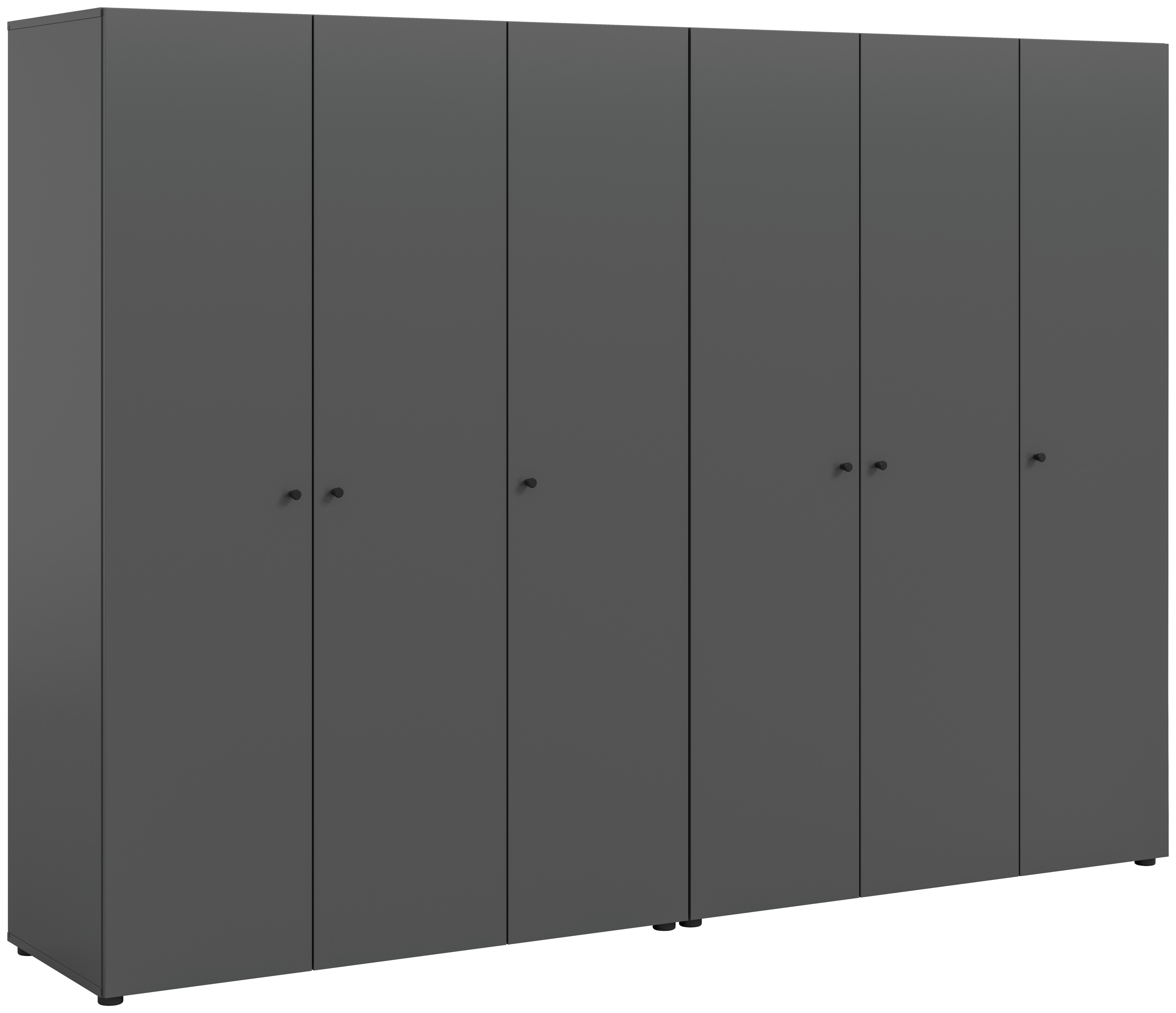 Wohnli Möbelsuche - Drehtürenschrank DARWIN ca.240x176x51cm Anthrazit