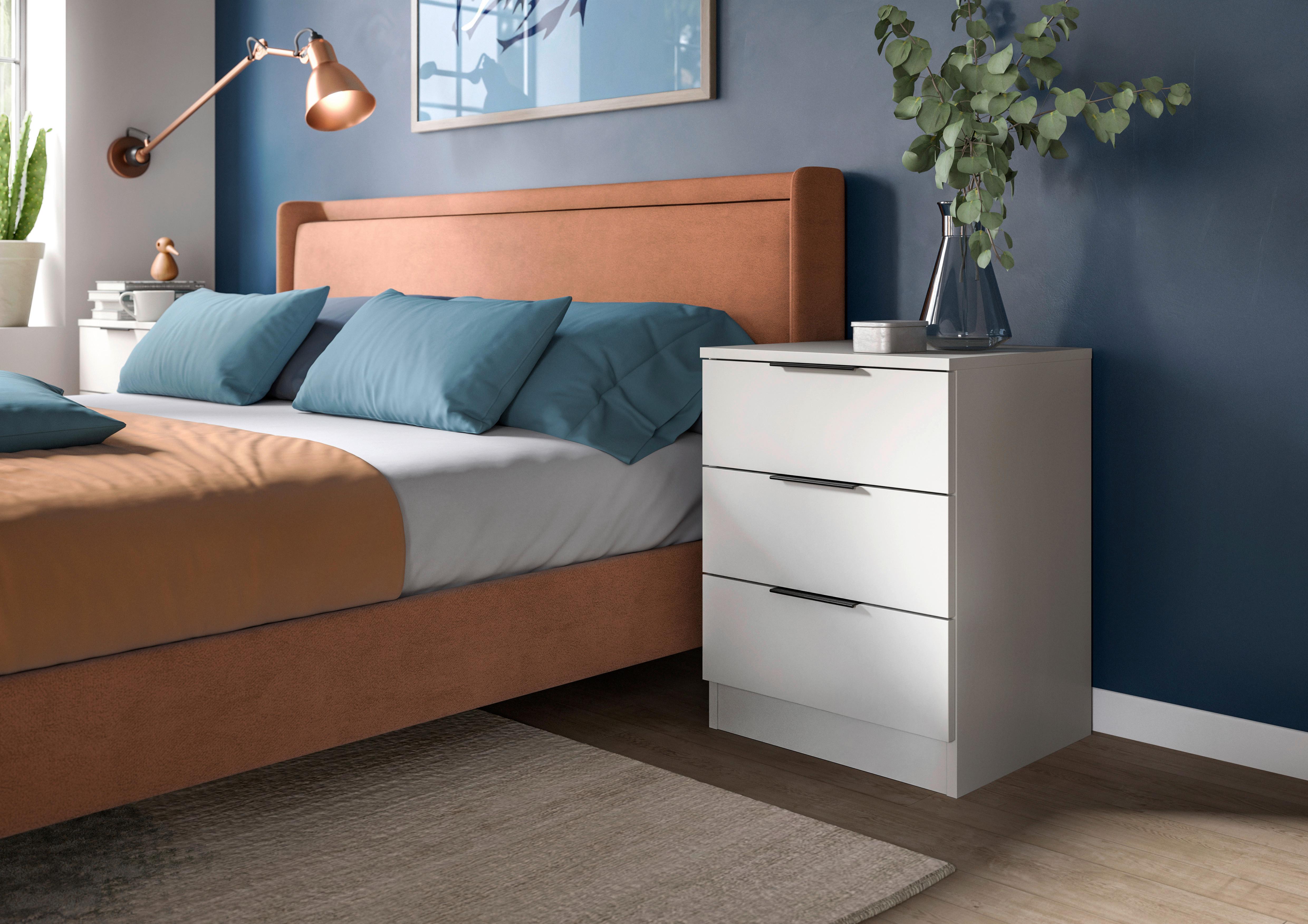 Nachtkästchen KOPENHAGEN ca.45x60x40cm Weiß Kunststoff MID.YOU Möbel > Kommoden & Schubladenschränke > Nachttische Weiß