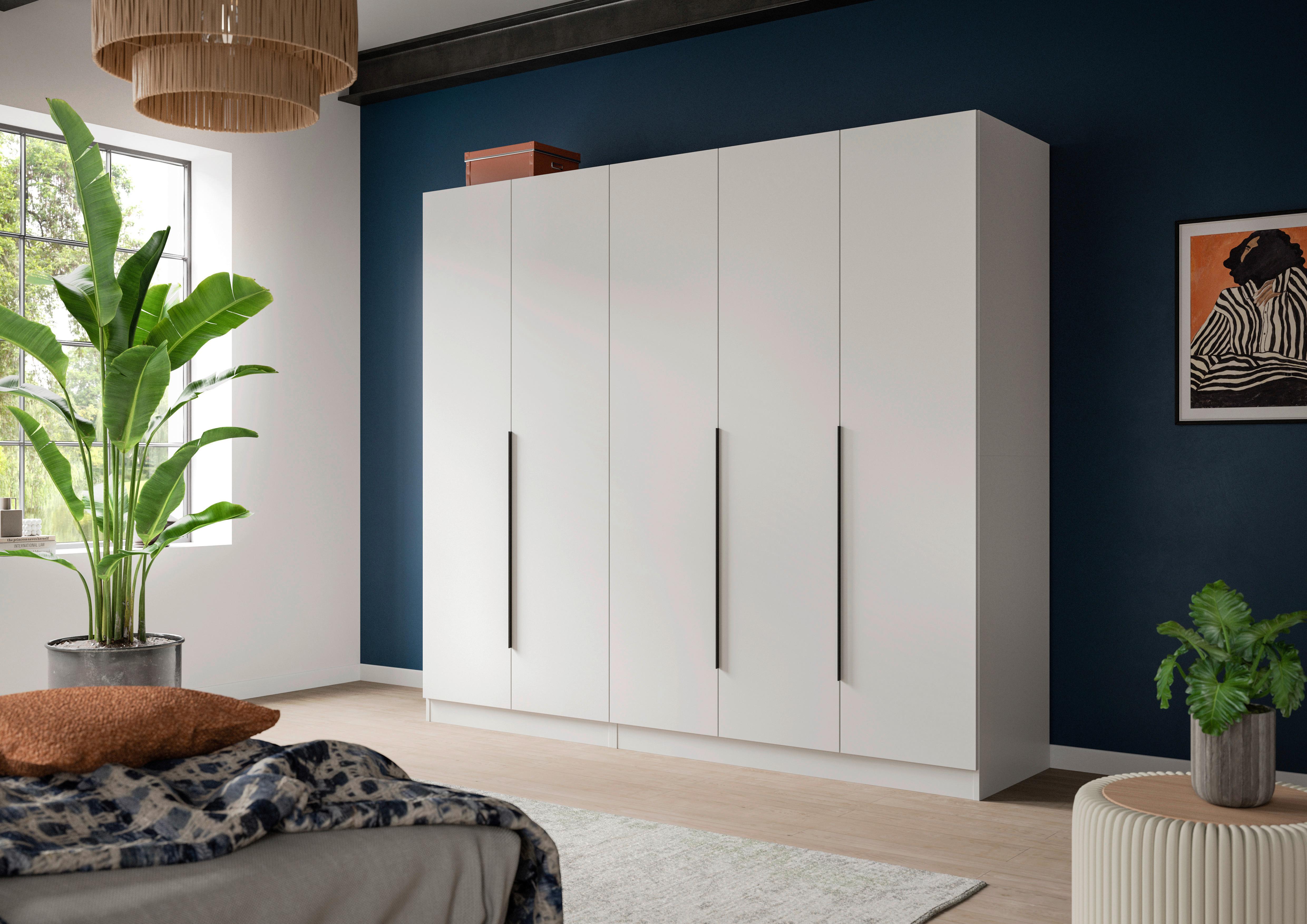 Drehtürenschrank KOPENHAGEN ca.200x181x52cm Weiß Holzwerkstoff MID.YOU Möbel > Schränke > Kleiderschränke > Drehtürenschränke Weiß