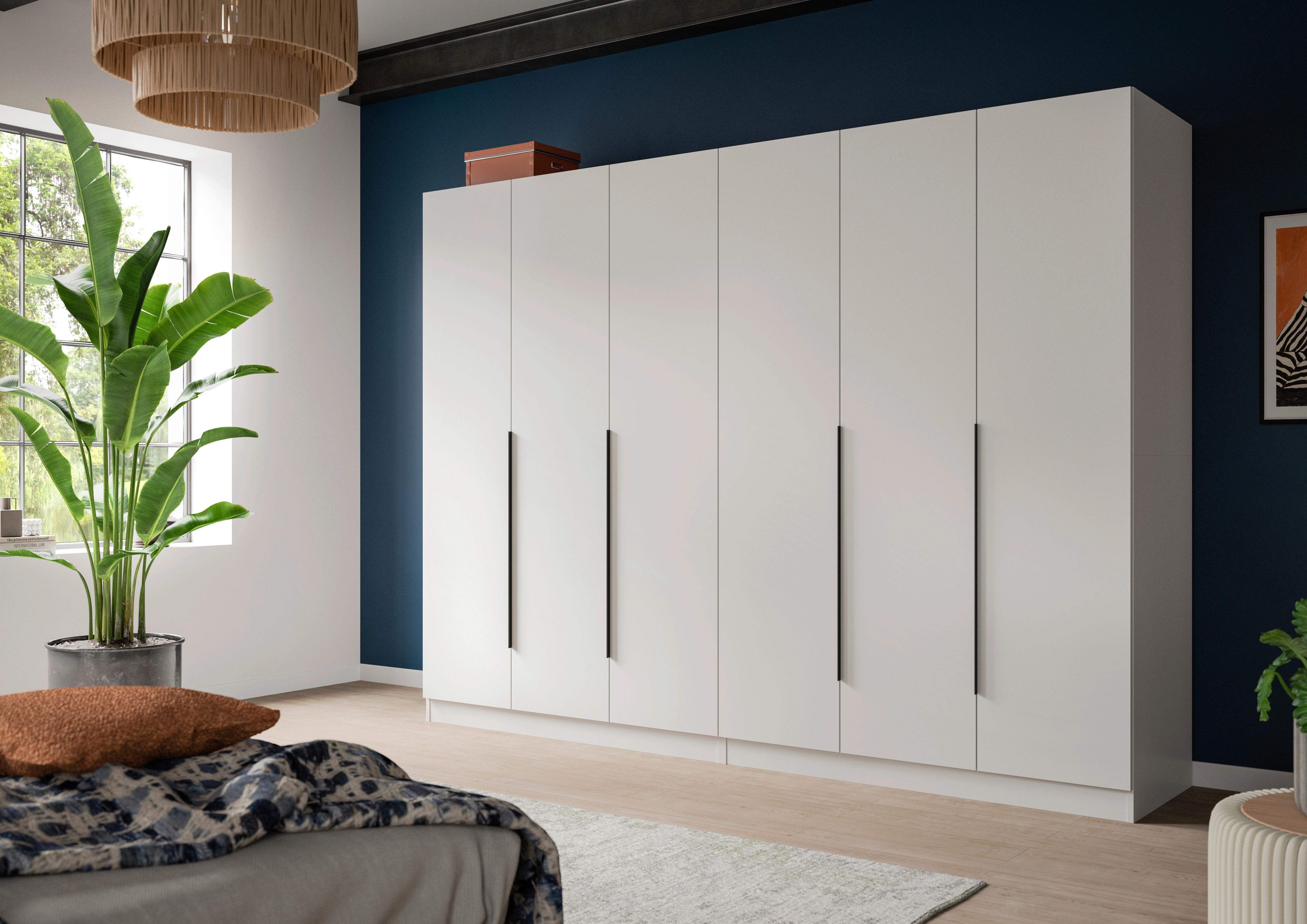 Drehtürenschrank KOPENHAGEN ca.240x181x52cm Weiß Holzwerkstoff MID.YOU Möbel > Schränke > Kleiderschränke > Drehtürenschränke Weiß