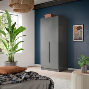 Drehtürenschrank KOPENHAGEN ca.80x181x52cm Anthrazit Kunststoff MID.YOU Möbel > Schränke > Kleiderschränke > Drehtürenschränke Anthrazit