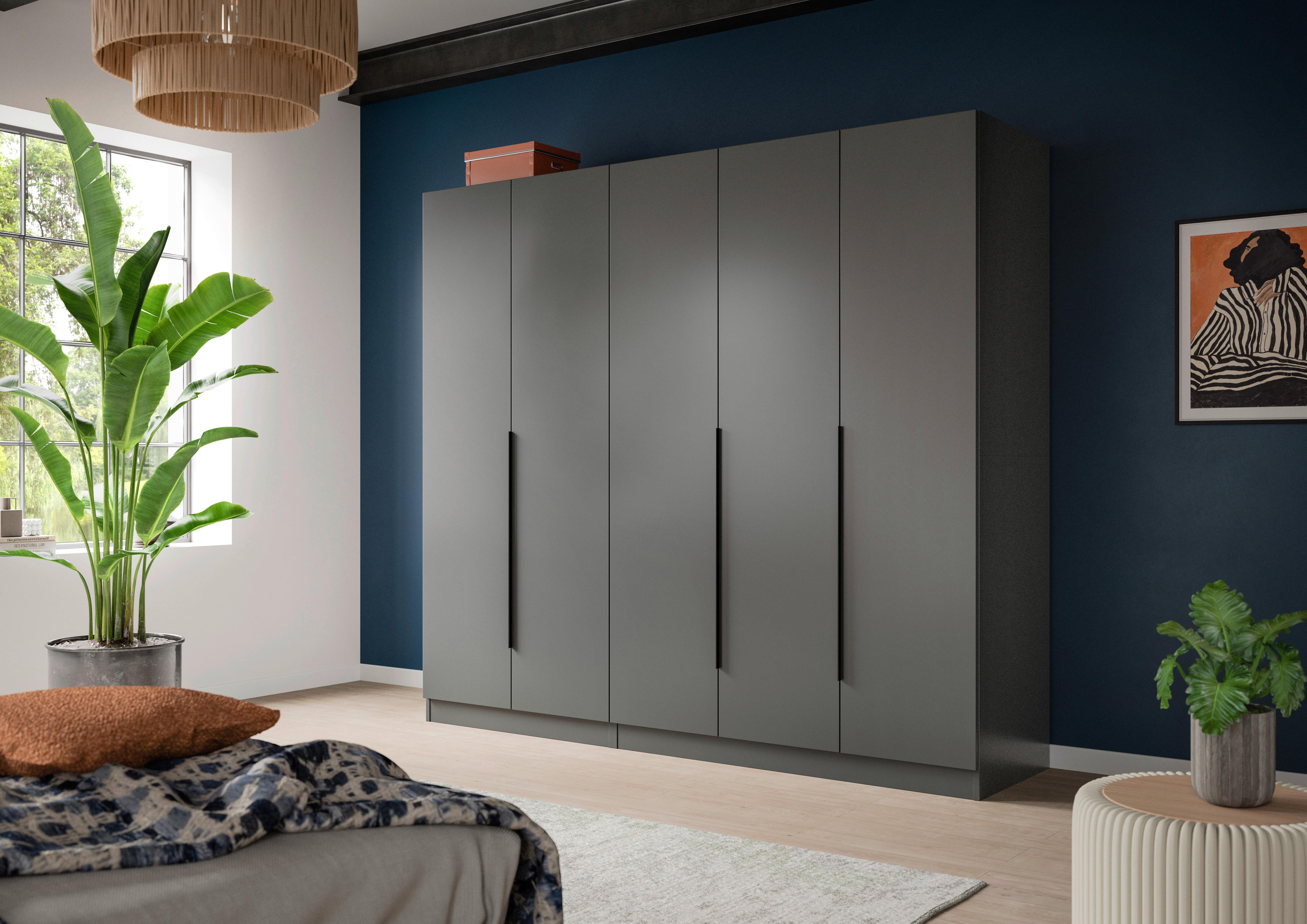 Drehtürenschrank KOPENHAGEN ca.200x181x52cm Anthrazit Holzwerkstoff MID.YOU Möbel > Schränke > Kleiderschränke > Drehtürenschränke Anthrazit