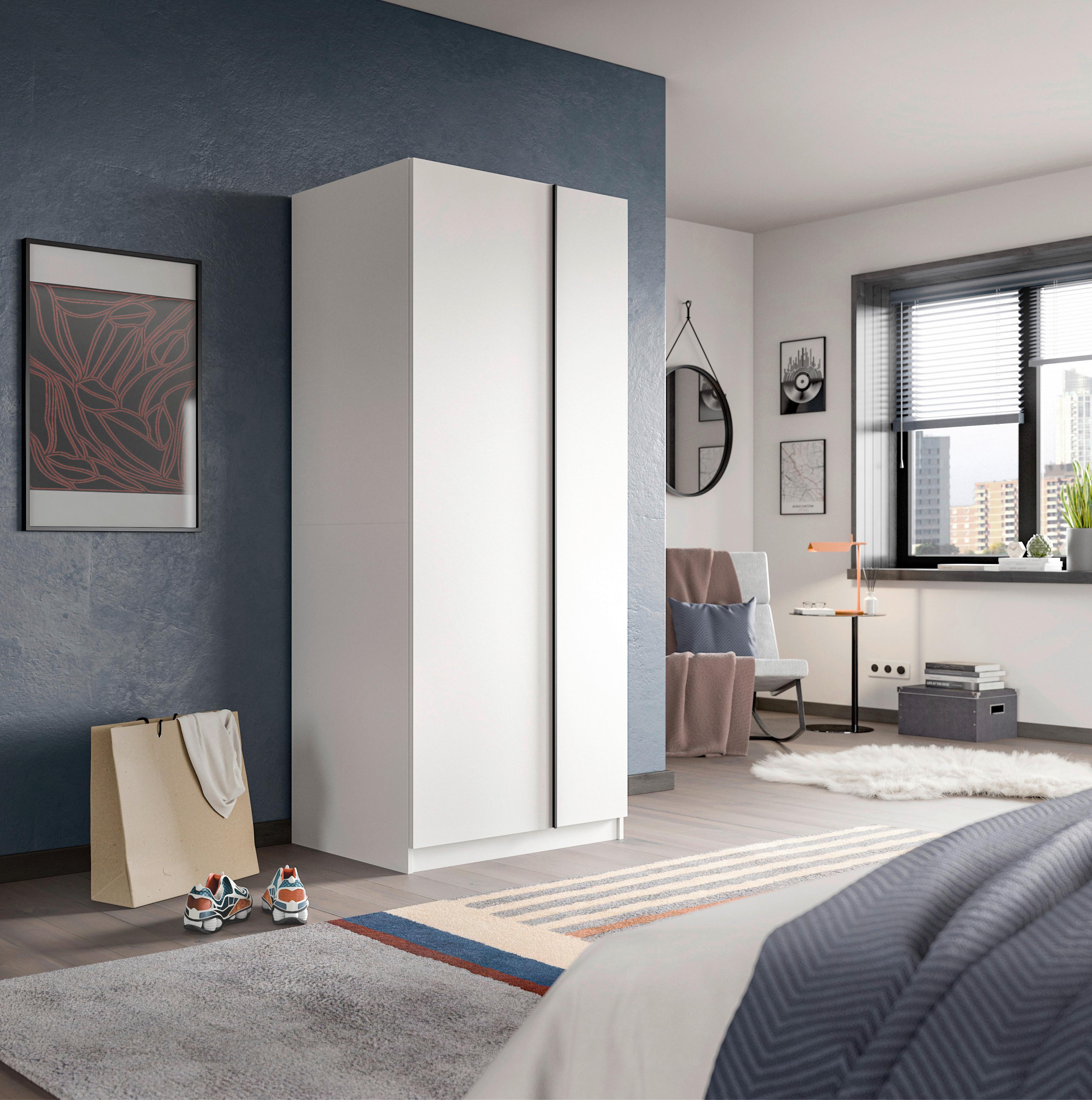 Drehtürenschrank OAKLAND ca.80x183x53cm Weiß Holzwerkstoff Livetastic Möbel > Schränke > Kleiderschränke > Drehtürenschränke Weiß