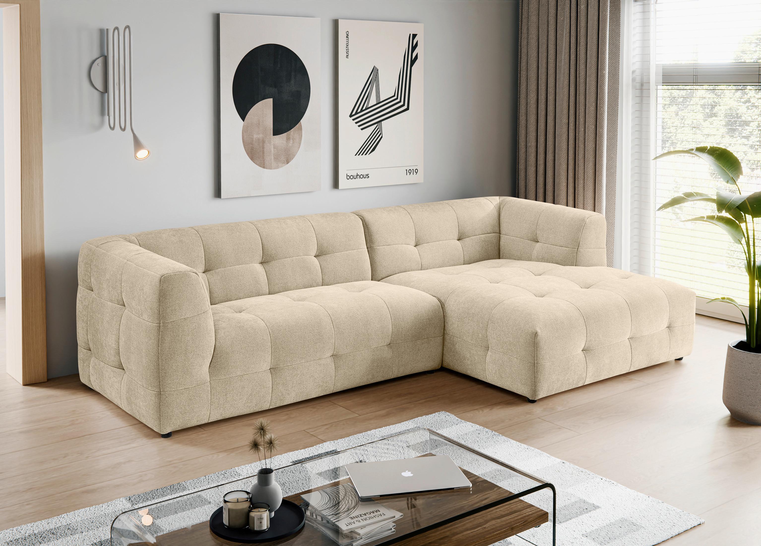 Ecksofa Tenso Beige Textil MID.YOU Möbel > Sofas & Couches > Wohnlandschaften > Ecksofas > XXL Ecksofas Beige