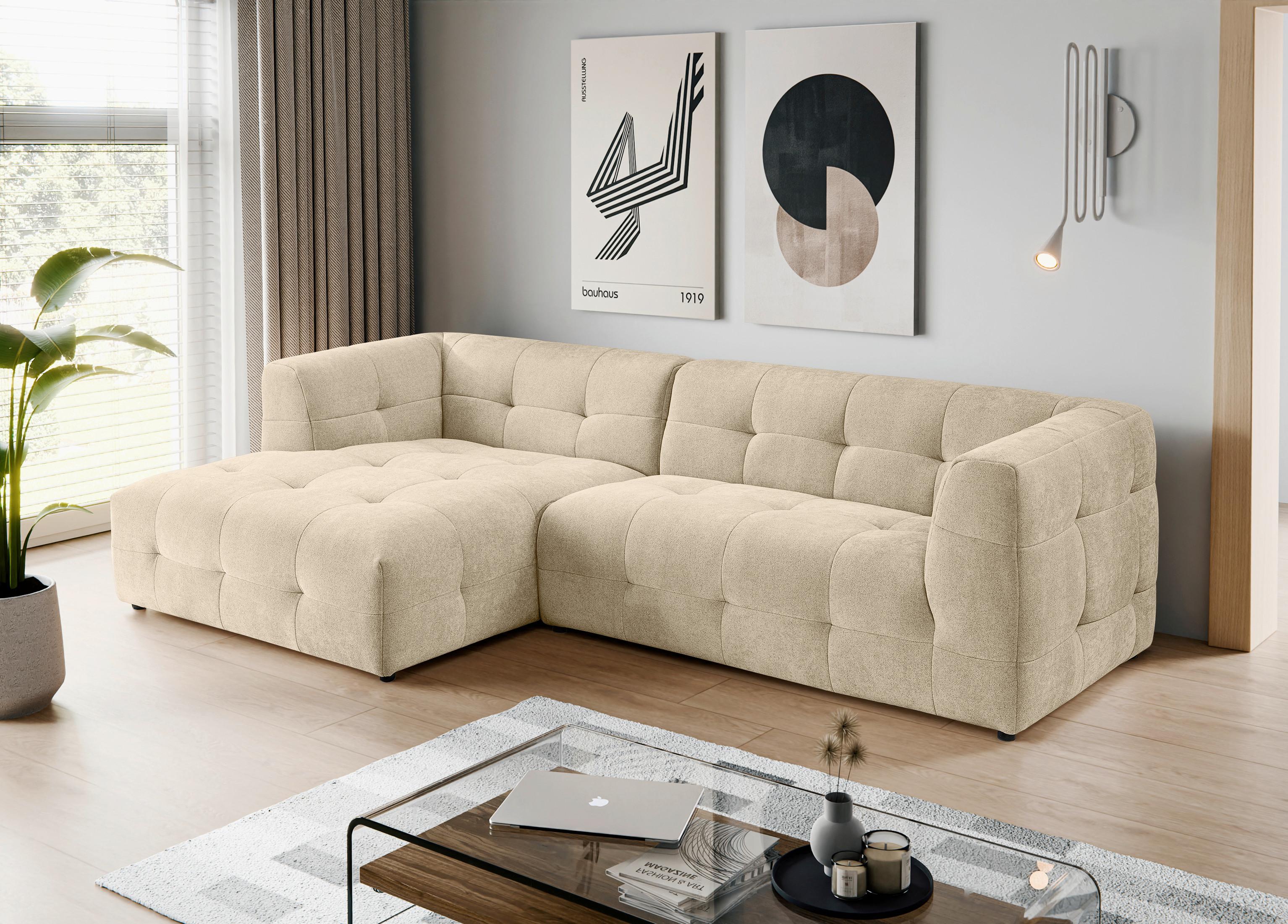 Ecksofa Tenso Beige Textil MID.YOU Möbel > Sofas & Couches > Wohnlandschaften > Ecksofas > XXL Ecksofas Beige