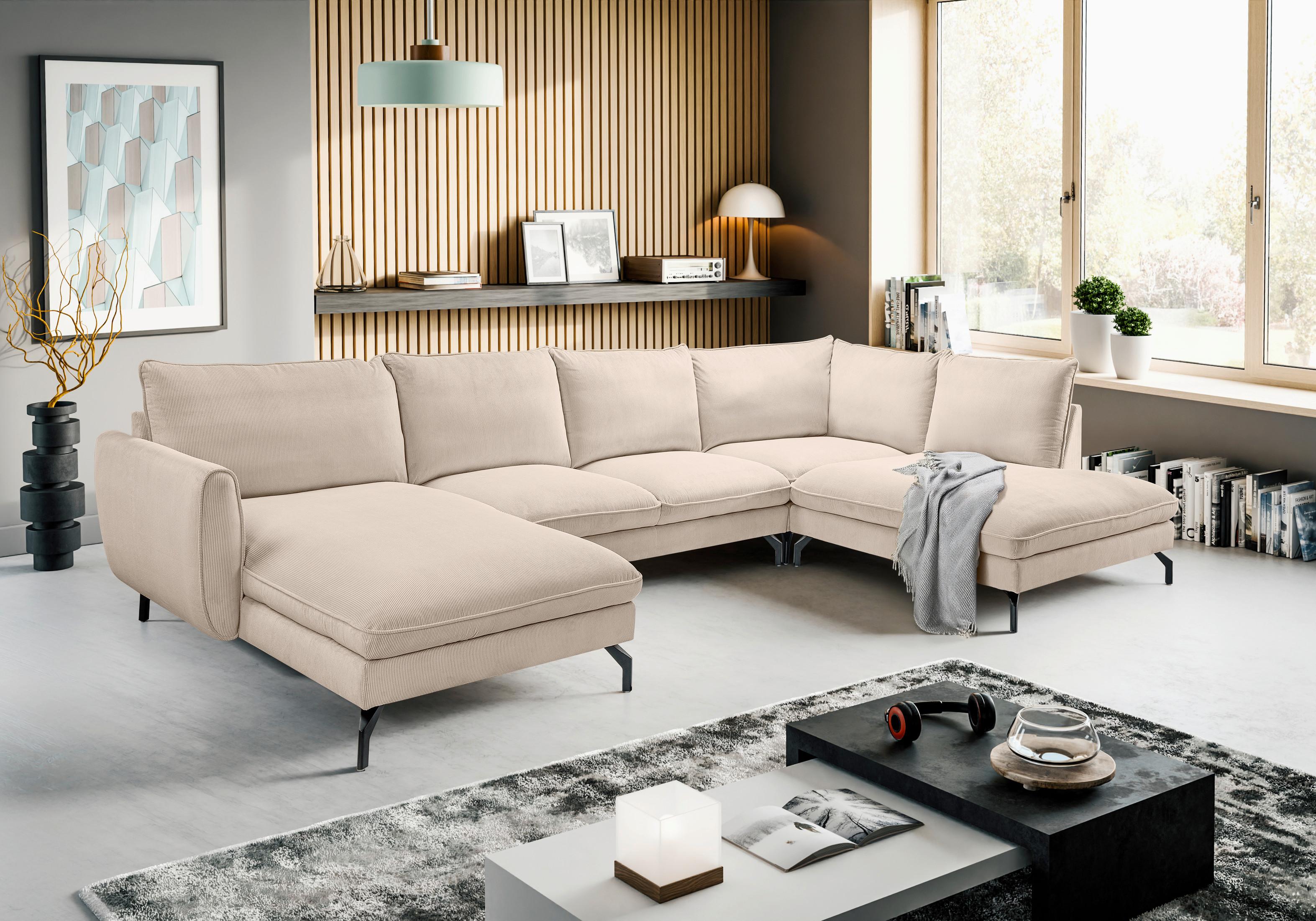 Wohnlandschaft Toronto Beige Textil MID.YOU Möbel > Sofas & Couches > Wohnlandschaften > Wohnlandschaften U-Form Beige