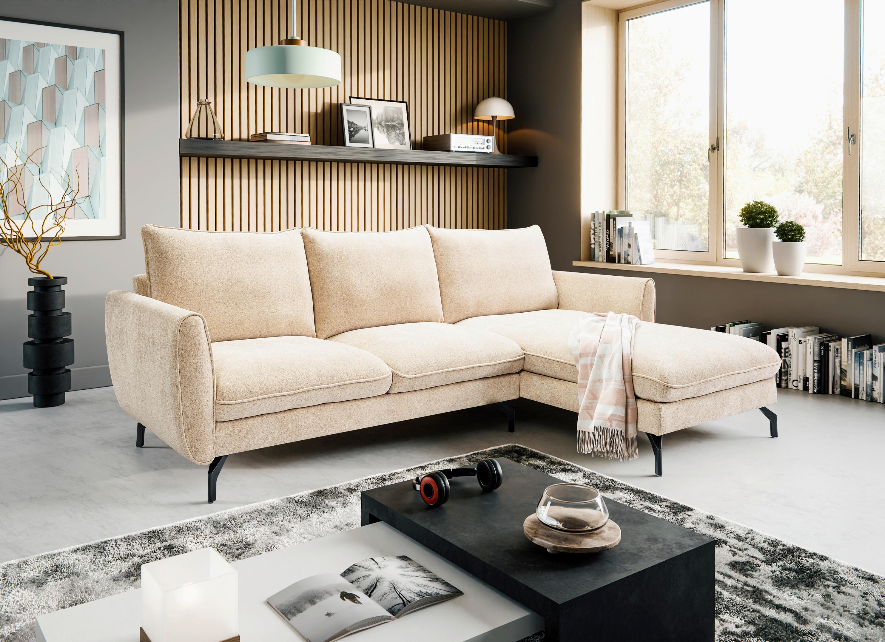 Ecksofa Toronto Beige Textil MID.YOU Möbel > Sofas & Couches > Wohnlandschaften > Ecksofas > XXL Ecksofas Beige