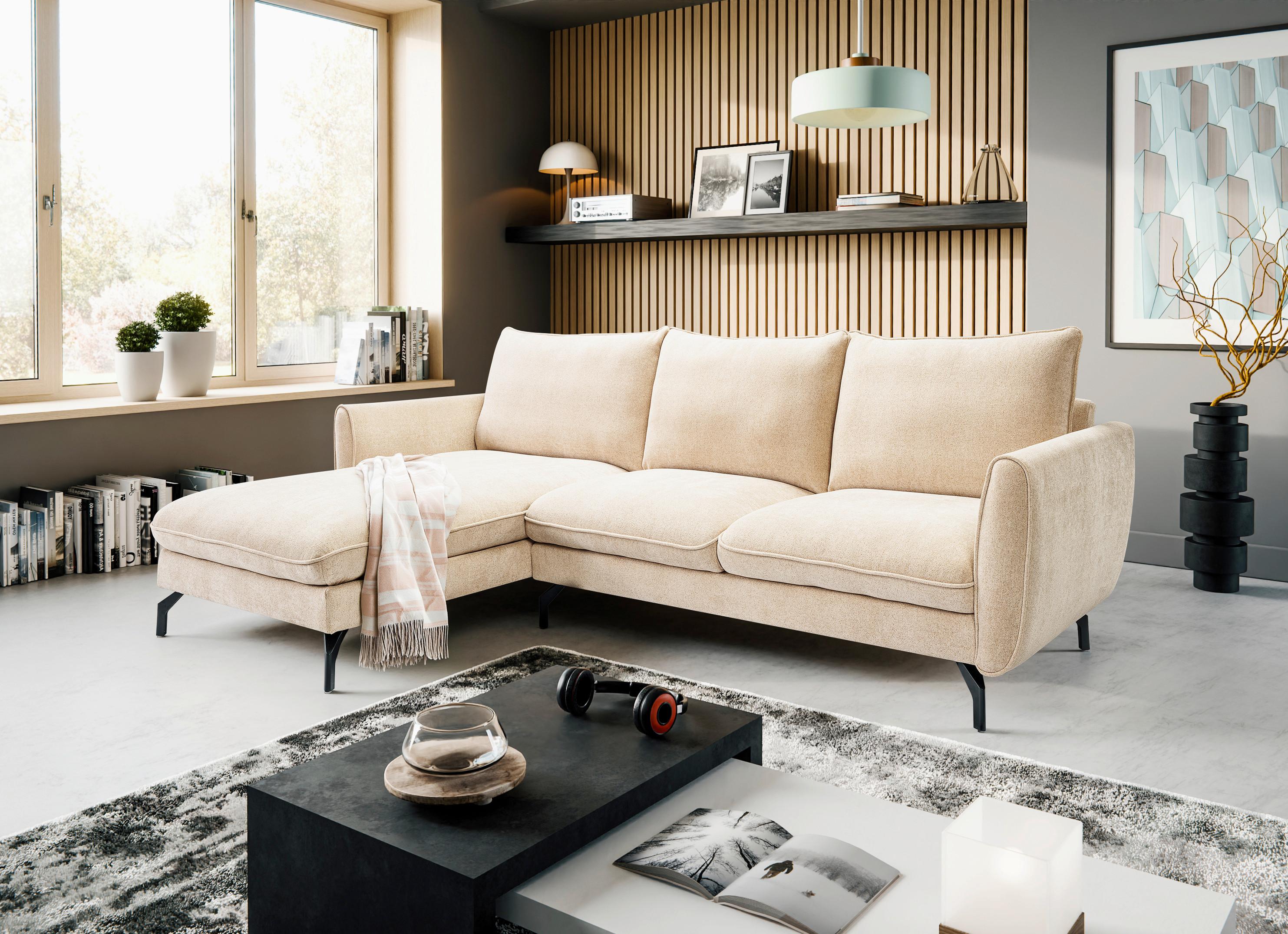 Ecksofa Toronto Beige Textil MID.YOU Möbel > Sofas & Couches > Wohnlandschaften > Ecksofas > XXL Ecksofas Beige