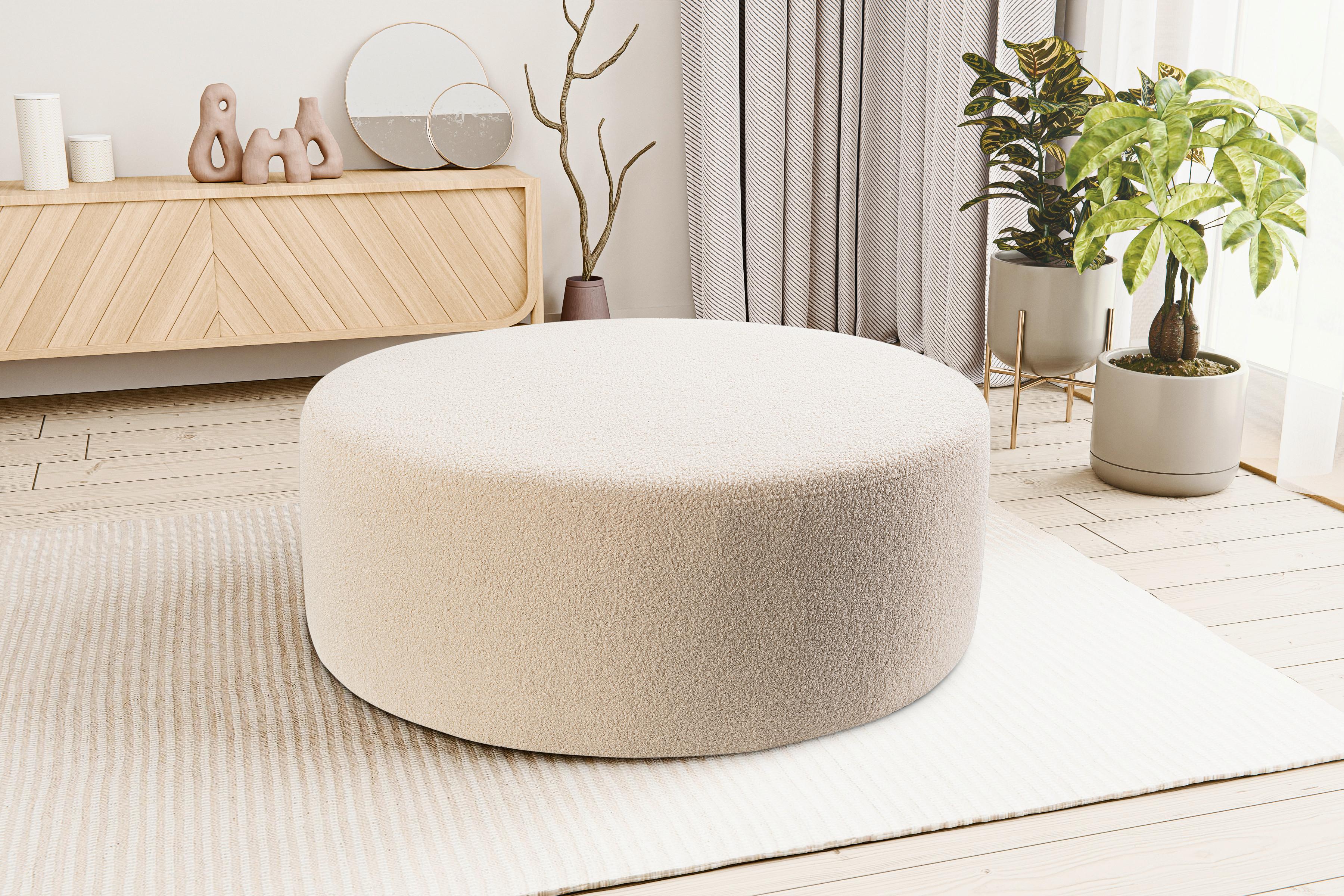 Hocker Kolo Beige Textil MID.YOU Möbel > Sessel > Hocker Beige
