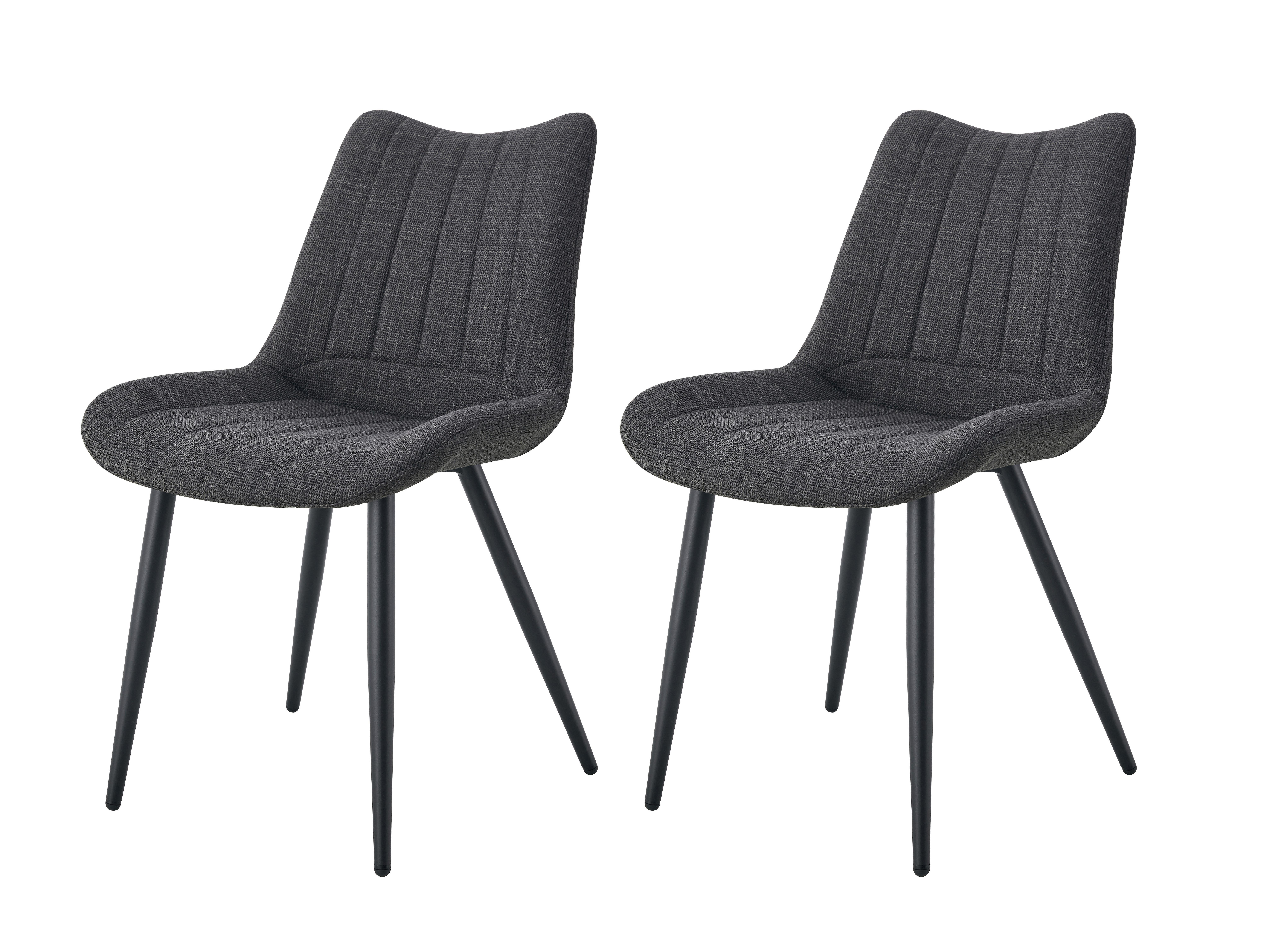 Wohnli Möbelsuche - Stuhl-Set Lotta 2er-Set Anthrazit