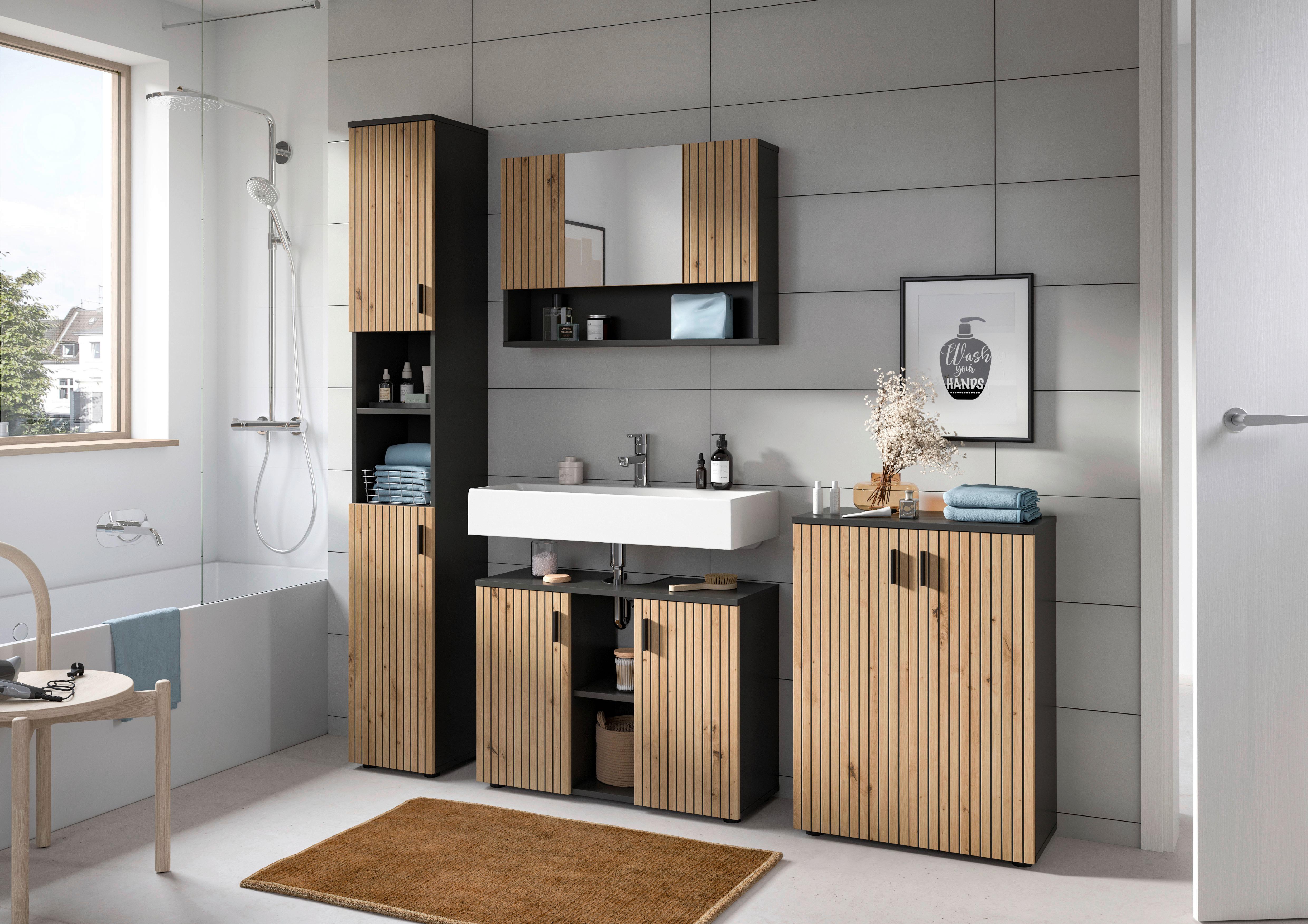 Midischrank MONE Eiche Artisan Holzwerkstoff MID.YOU Möbel > Schränke Grau