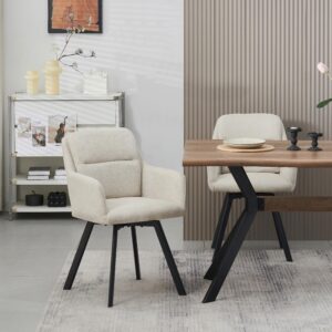 Suhl-Set SOPHIE 2 Stück Creme Sitzfläche 360° drehbar Textil MID.YOU Möbel > Stühle > Stuhl-Sets > Esszimmerstühle Sets Weiß