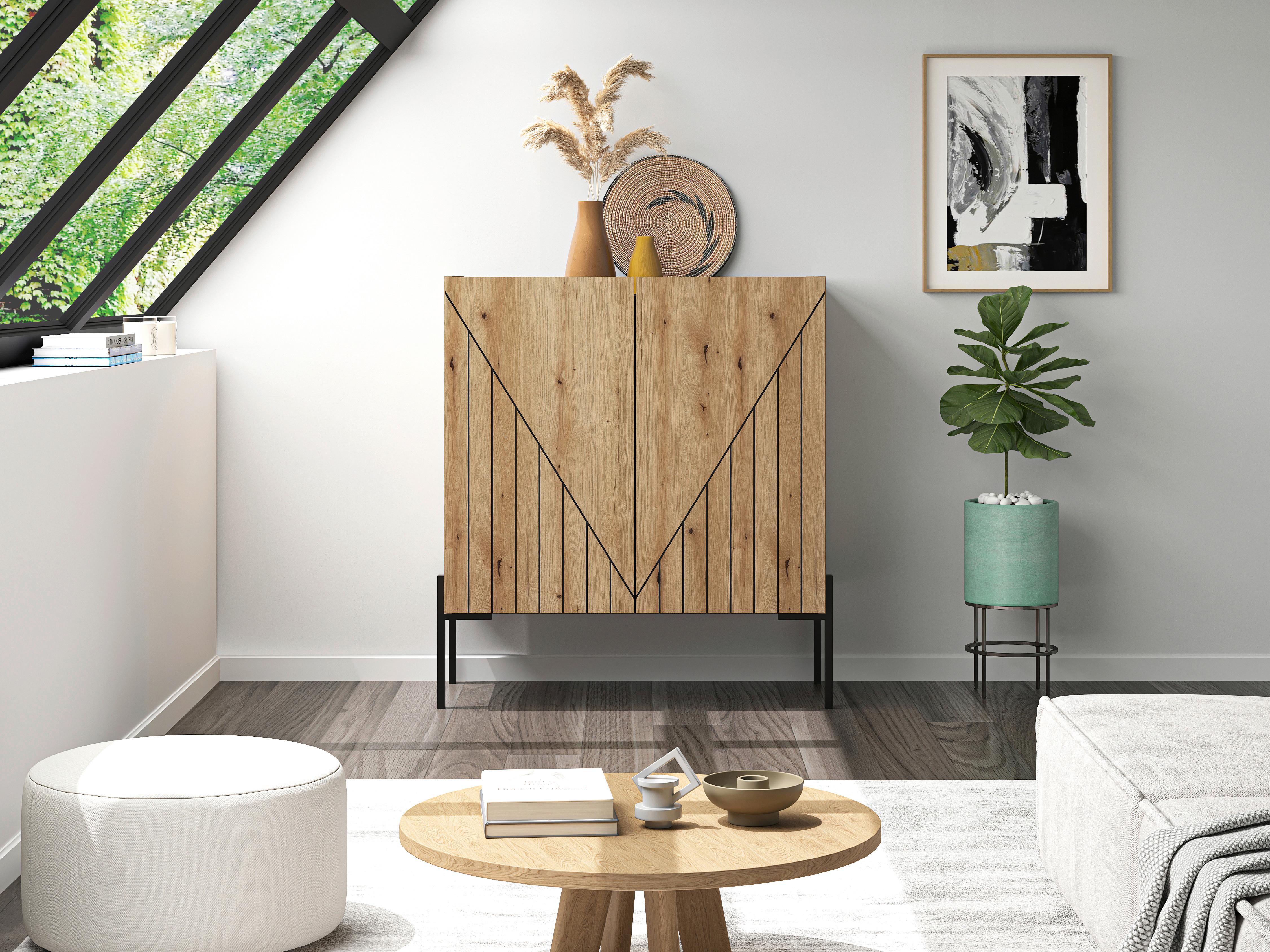 Kommode NEO Eiche dunkel Holzwerkstoff Holzwerkstoff Livetastic Möbel > Kommoden & Schubladenschränke > Kommoden Schwarz