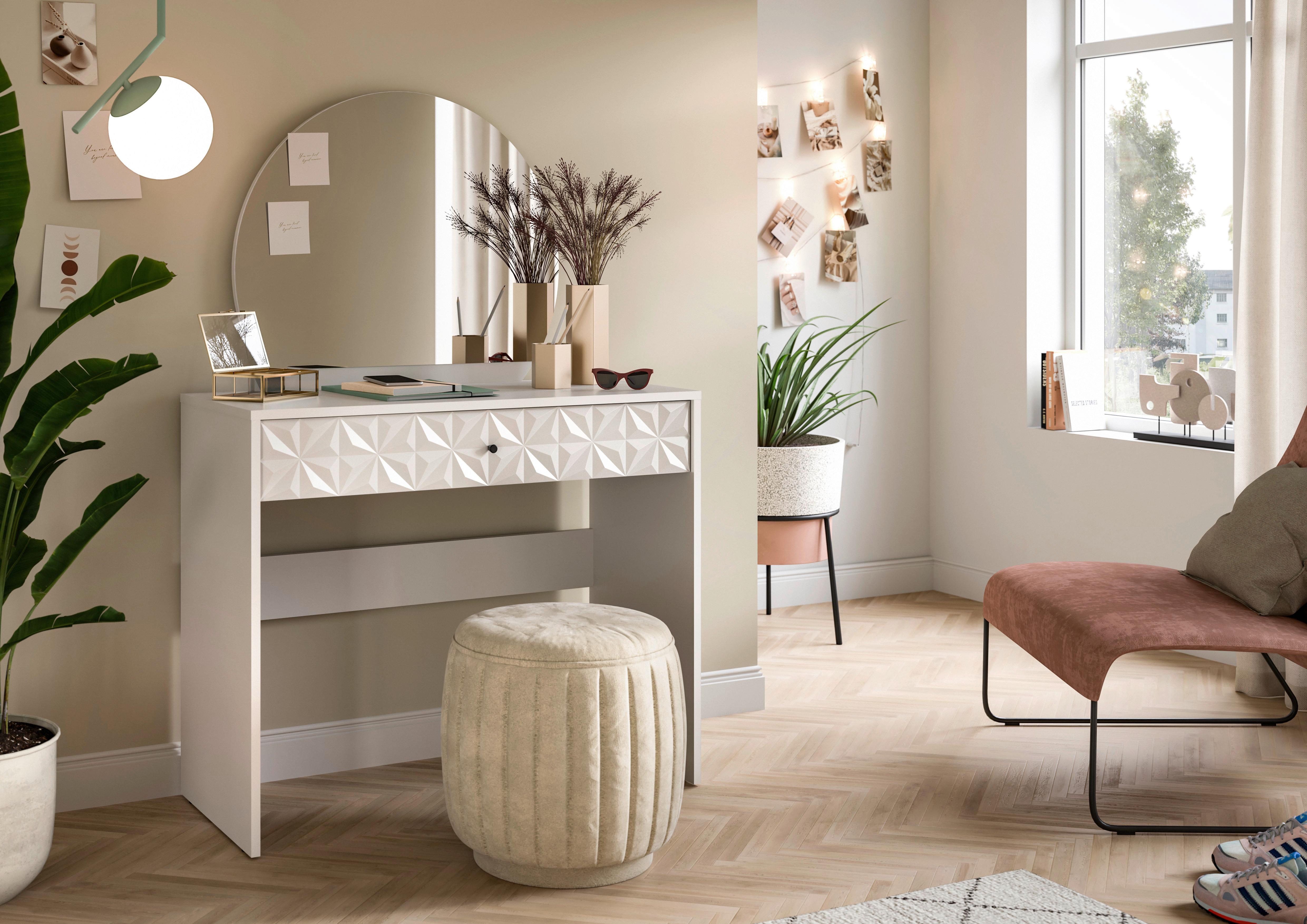 Schminktisch PRISMA Weiß Holzwerkstoff Holzwerkstoff Livetastic Möbel > Tische > Schminktische Weiß