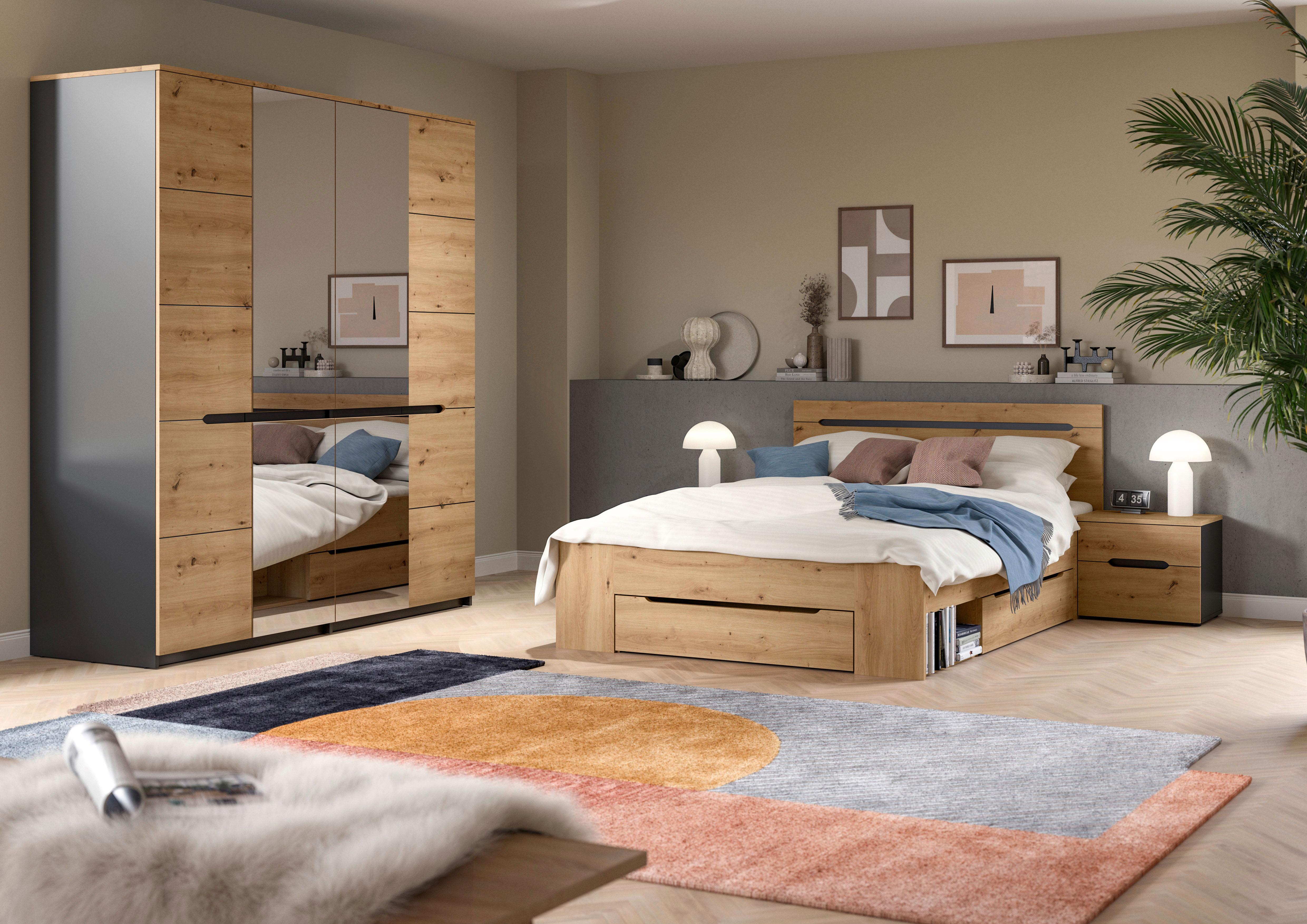 Wohnli Möbelsuche - Schalfzimmer CANU 4-teilig Grau
