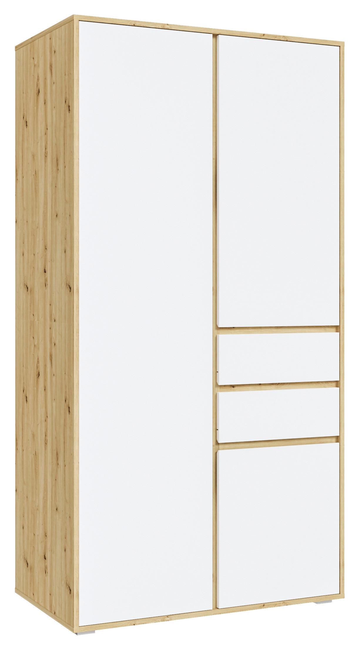 wohnli-moebel-suche-001849026603 Wohnli Möbelsuche - Drehtürenschrank Falun Weiß/Eiche Artisan