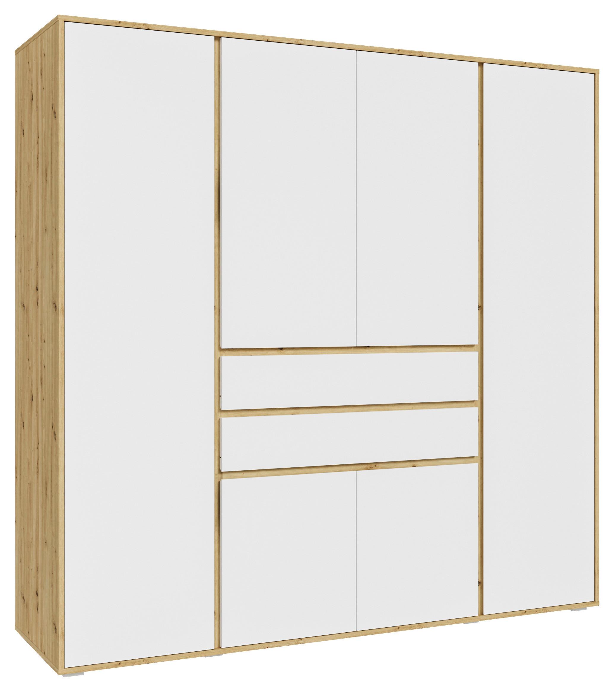 wohnli-moebel-suche-001849026604 Wohnli Möbelsuche - Drehtürenschrank Falun Weiß/Eiche Artisan