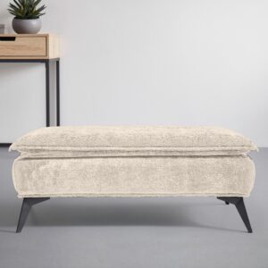 Hocker Ottawa Beige Strukturstoff Textil Premium Living Möbel > Sessel > Hocker Beige