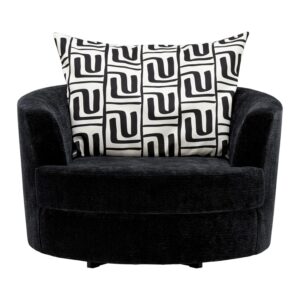 Designsessel Cabona drehbar Strukturstoff schwarz Textil Premium Living Möbel > Sessel > Polstersessel Schwarz