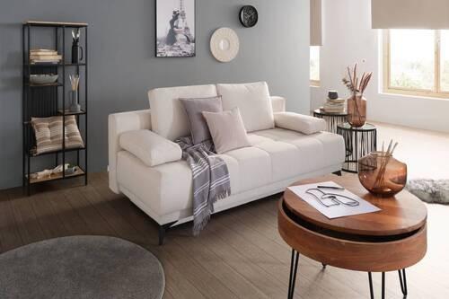 Schlafsofa in Weiß Textil Mömax Wohnzimmermöbel Weiß
