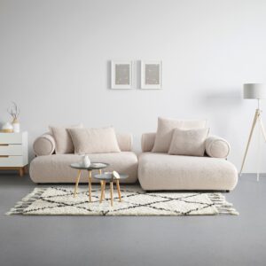 Wohnlandschaft Casimir in Weiss Textil Premium Living Möbel > Sofas & Couches > Wohnlandschaften Weiß