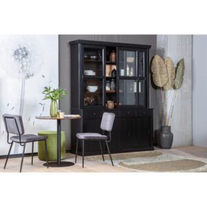 Vitrine Lagos Schwarz Holz, Glas Livetastic Möbel > Schränke > Vitrinen Schwarz