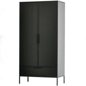 Wohnli Möbelsuche - Drehtürenschrank Adam Schwarz B: 100cm