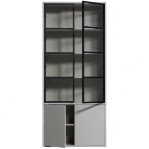 Vitrine Basic Grau Holz Livetastic Möbel > Schränke > Vitrinen Grau