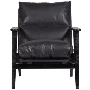 Sessel Houston Akazie/Leder Schwarz Holz Livetastic Möbel > Sessel > Polstersessel Schwarz
