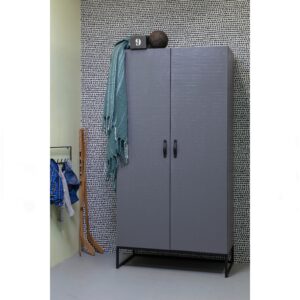Drehtürenschrank Morris Grau/Schwarz Holz Livetastic Möbel > Schränke > Kleiderschränke > Drehtürenschränke Grau