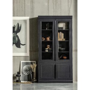 Vitrne Organize Schwarz Holz, Glas Livetastic Möbel > Schränke > Vitrinen Schwarz