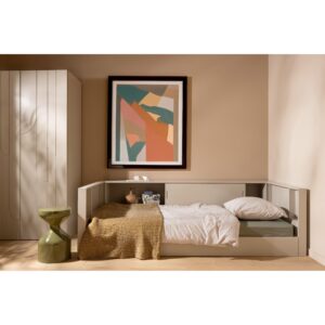 Bodenbett Carter Grau ca. 90x200 cm Holz MID.YOU Möbel > Betten Grau