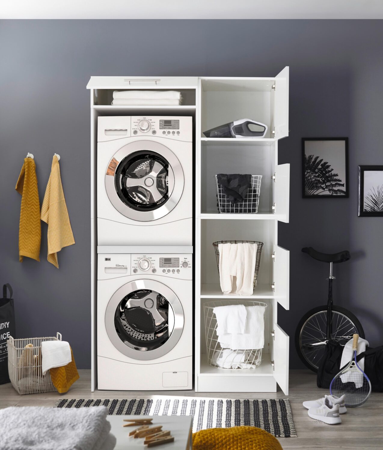 HAUSWIRTSCHAFTSRAUM CLARA Holzwerkstoff Respekta Möbel > Schränke > Badezimmerschränke Weiß